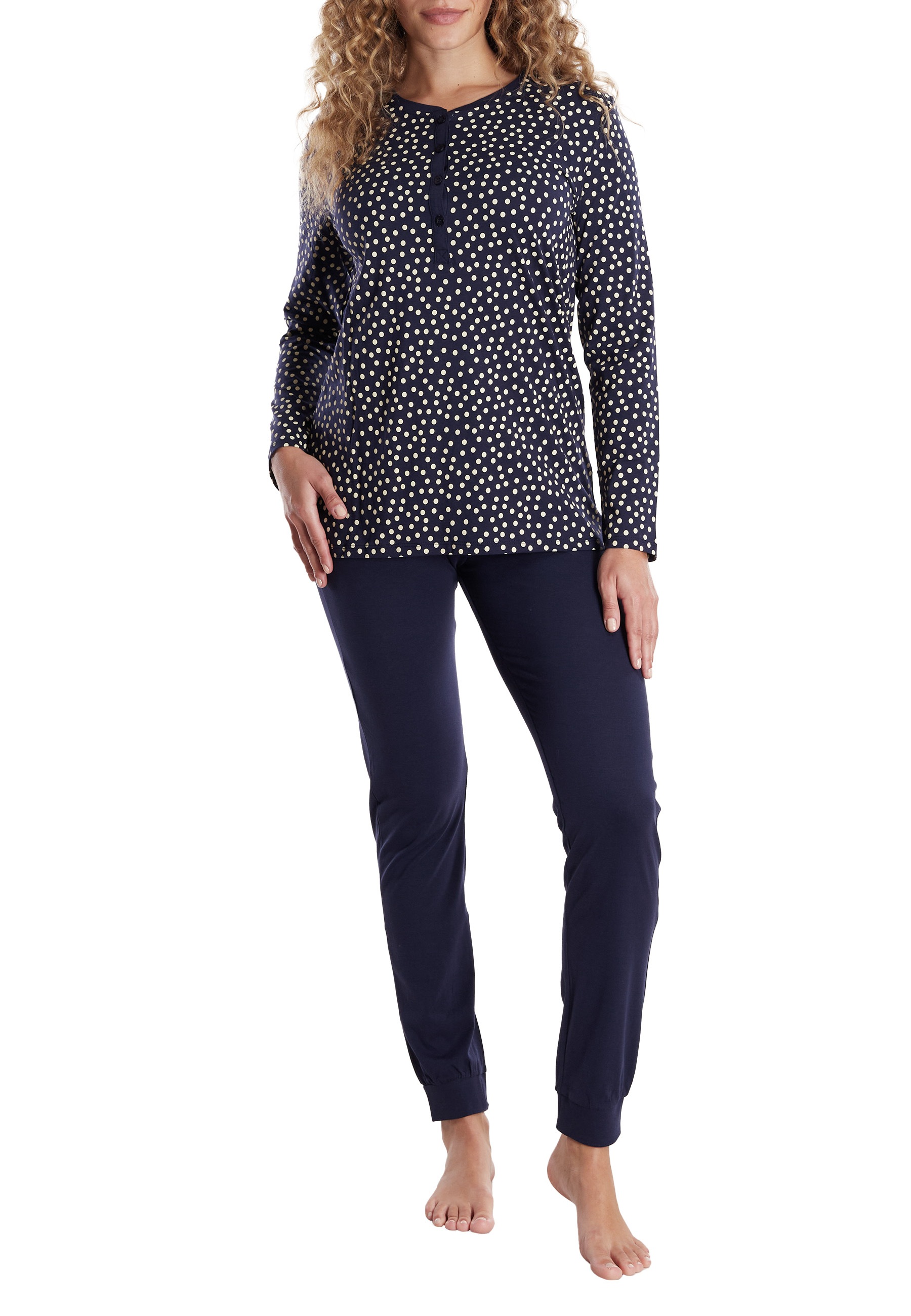 GÖTZBURG Schlafanzug "Marseille" 2 Stk. tlg., Langarm, Oberteil gemustert, günstig online kaufen