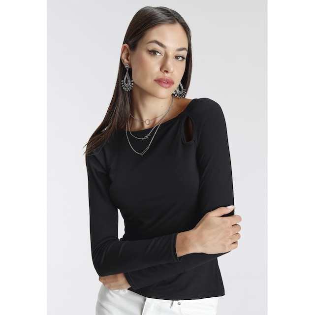 Melrose Langarmshirt, mit Cut-Out-Detail online bestellen | BAUR