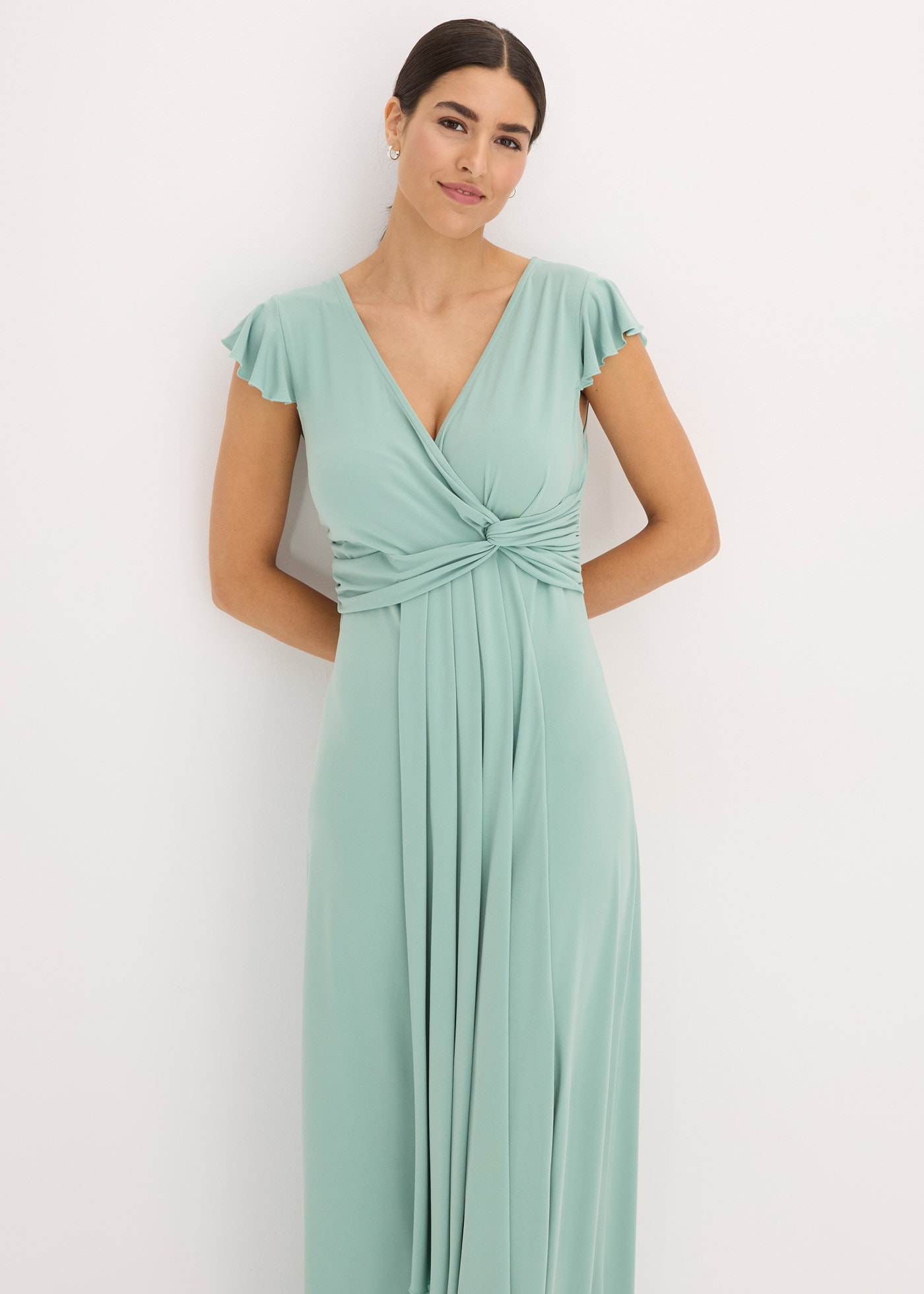 bonprix Maxikleid für festliche Anlässe, mit kurzem Flügelärmel, feminine W günstig online kaufen
