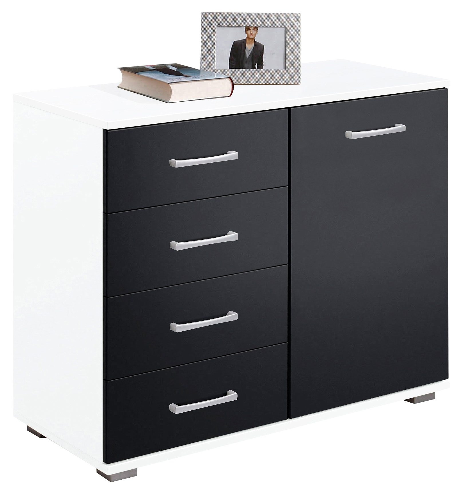 priess Kombikommode "Barcelona mit 4 Schubkästen und Tür in 6 Farben" günstig online kaufen