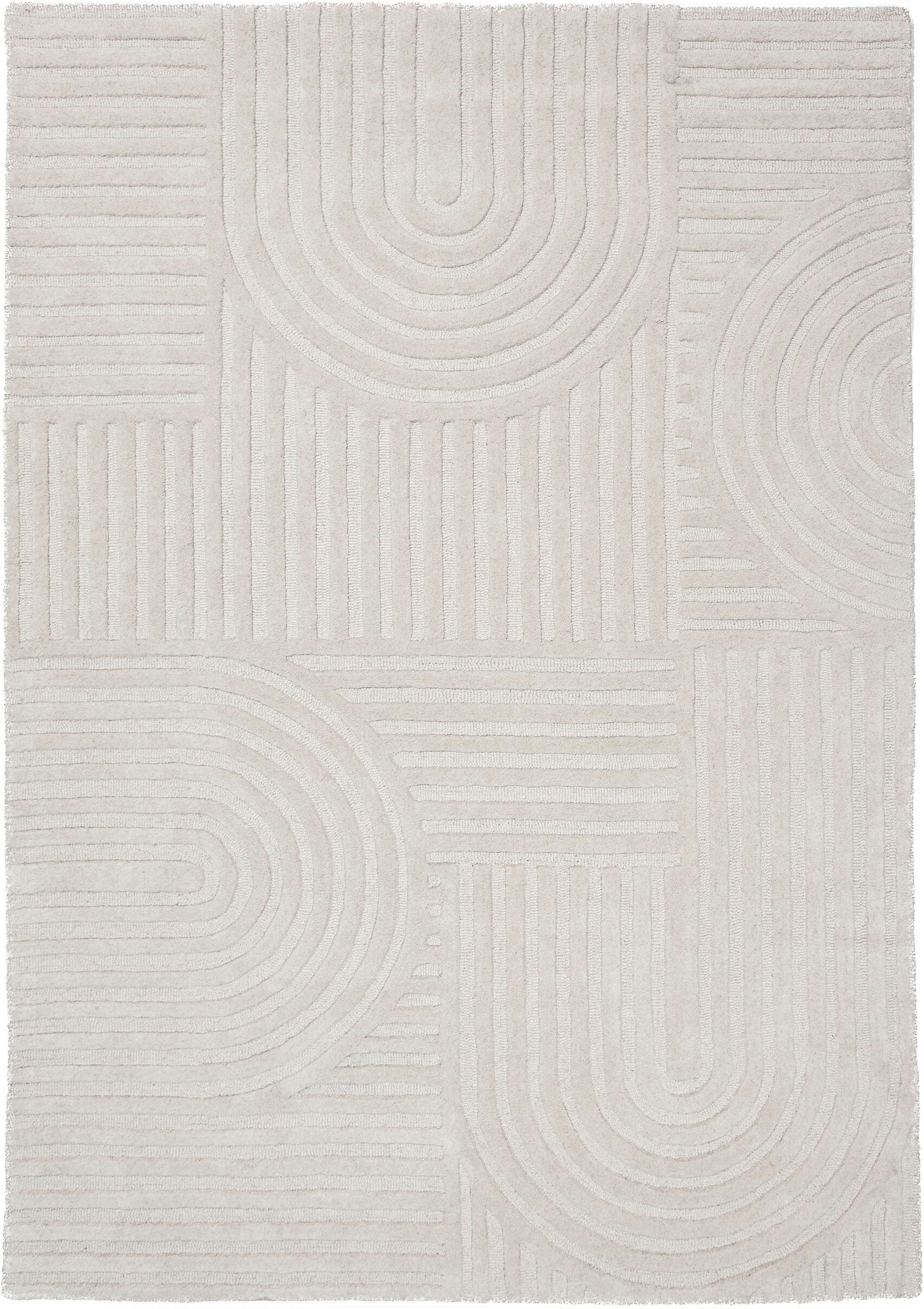 FLAIR RUGS Teppich "ZEN GARDEN" rechteckig 14 mm Höhe 100% Wolle, Hoch-Tief-Effekt, auch als Läufer und in Rund erhältlich