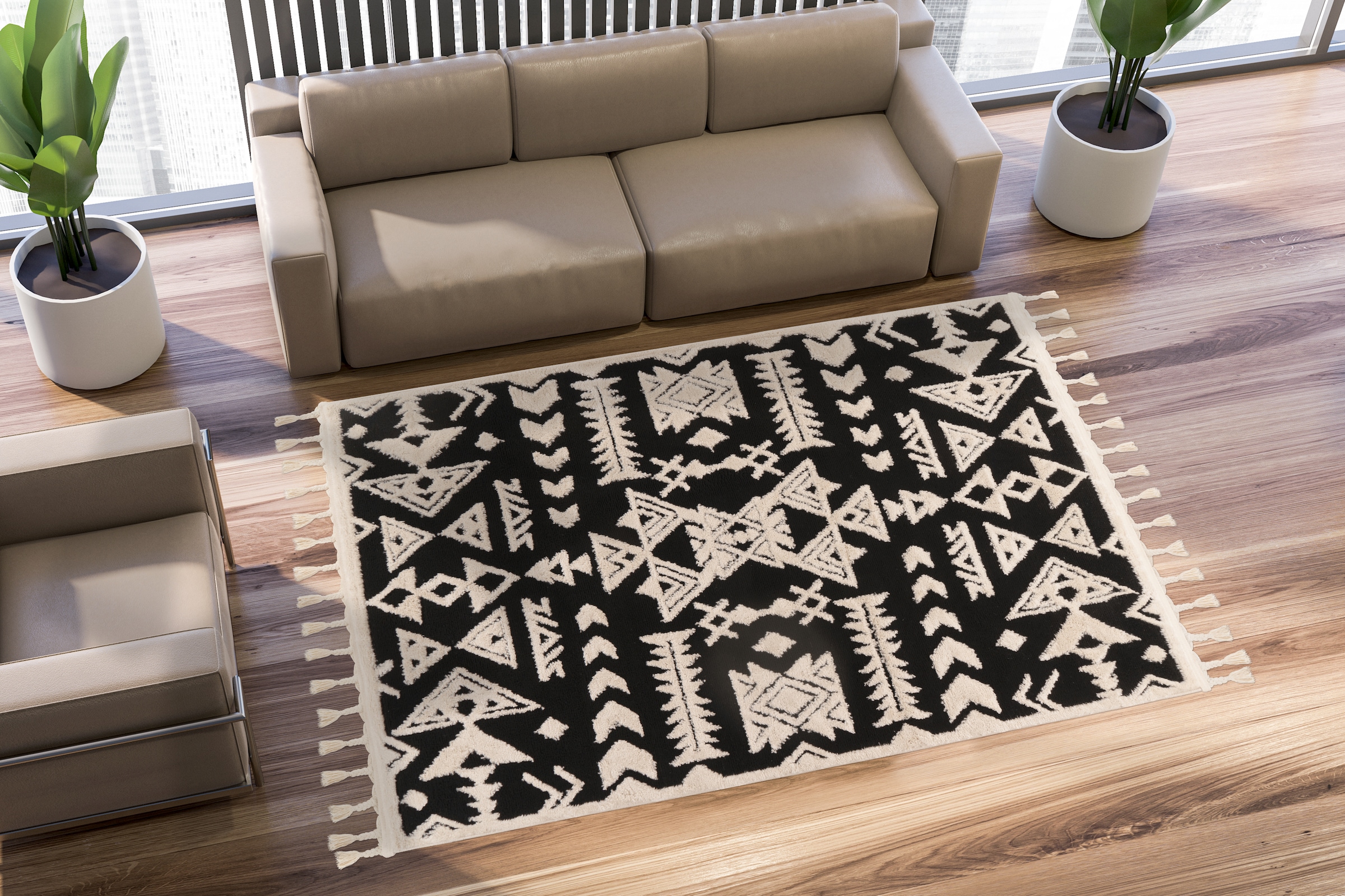 Kayoom Teppich »Loris 225«, rechteckig, 22 mm Höhe, 144.000 Points / qm, Ethno-Design, weiche Haptik