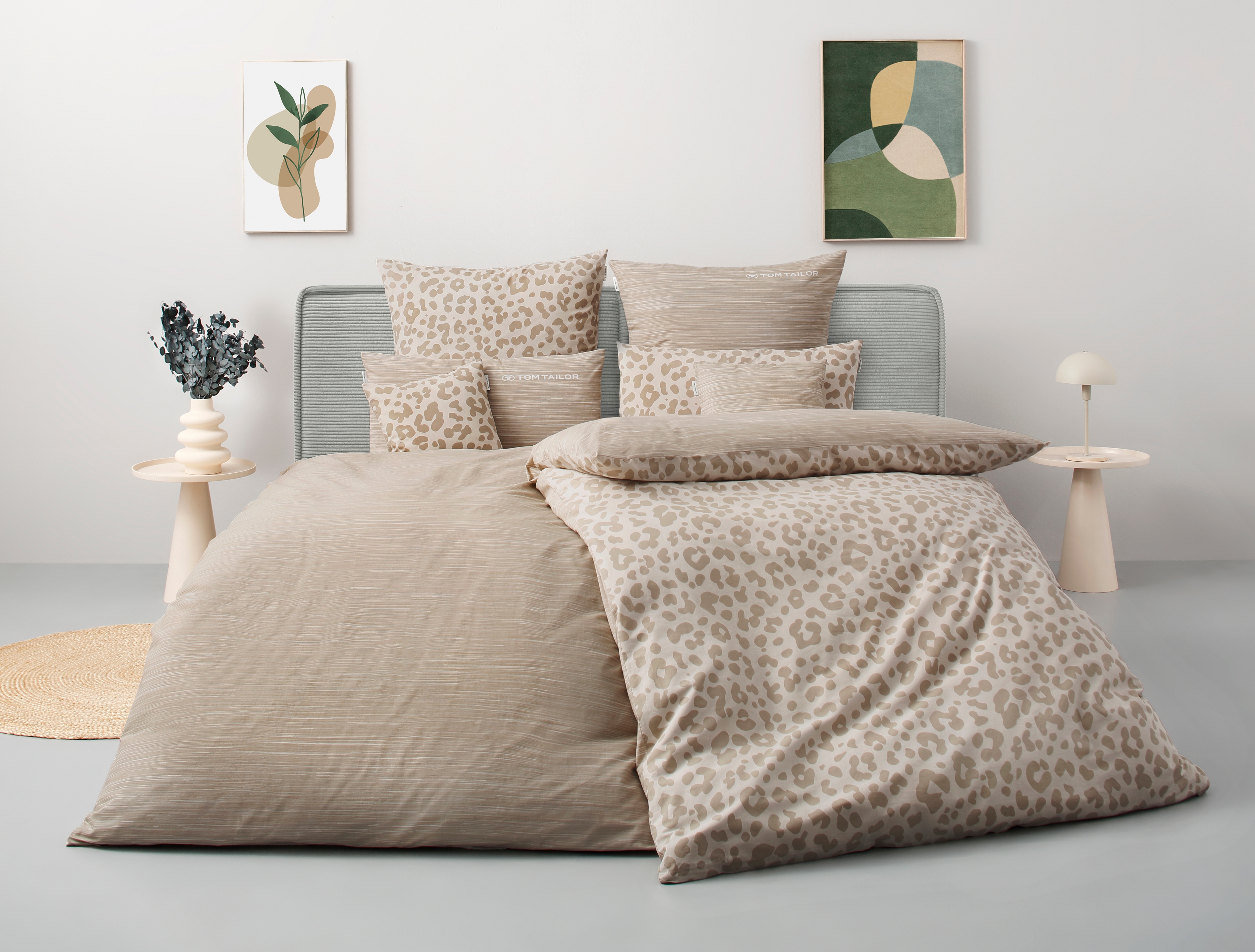 TOM TAILOR HOME Bettwäsche "Ellja" 3 Stk. in Gr. 135x200 oder 155x220 cm, 100% Baumwolle, Leo Design