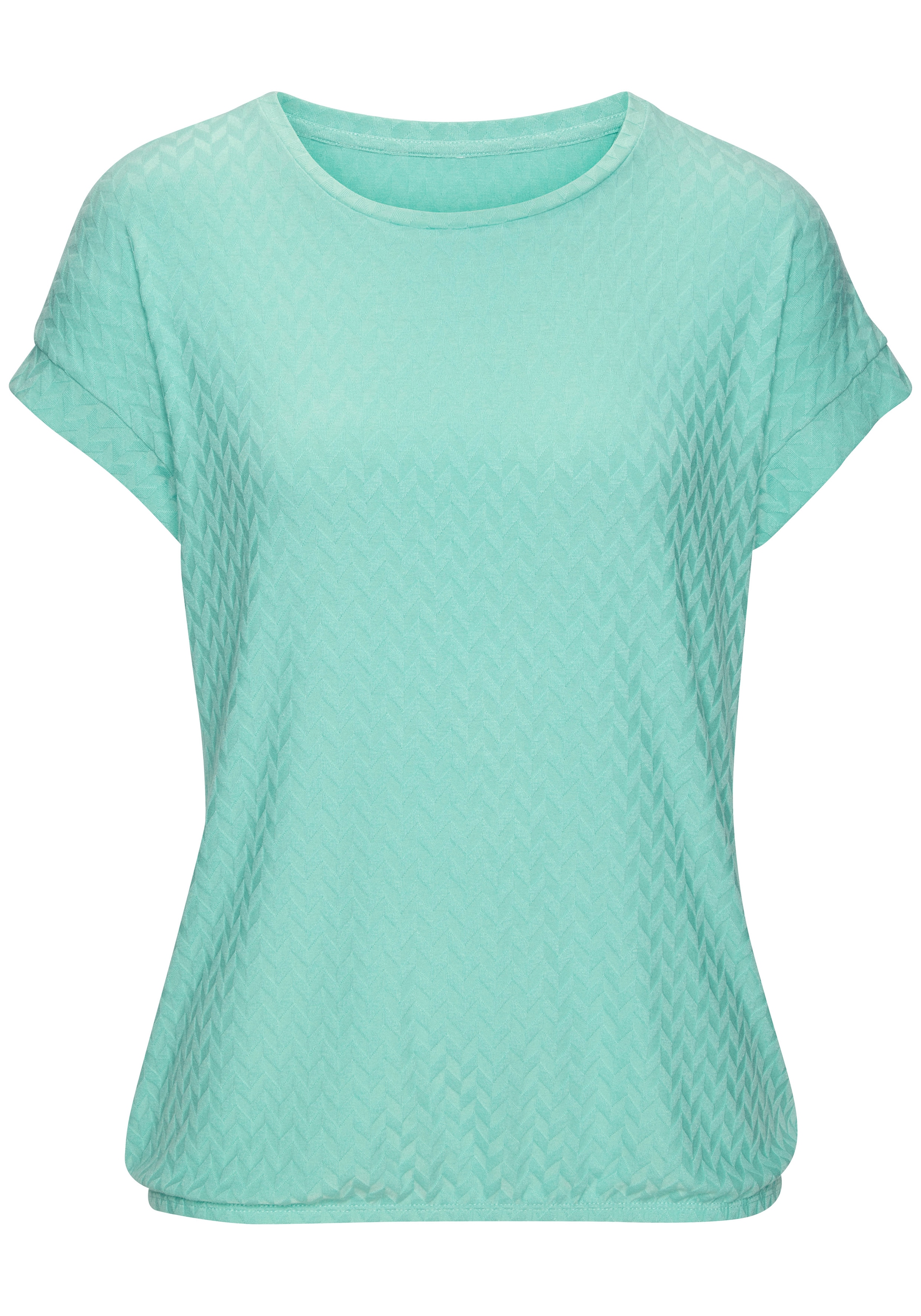 Vivance Kurzarmshirt »mit modischem Jacquard-Muster«, (Packung), mit schönem Jacqaurdmuster