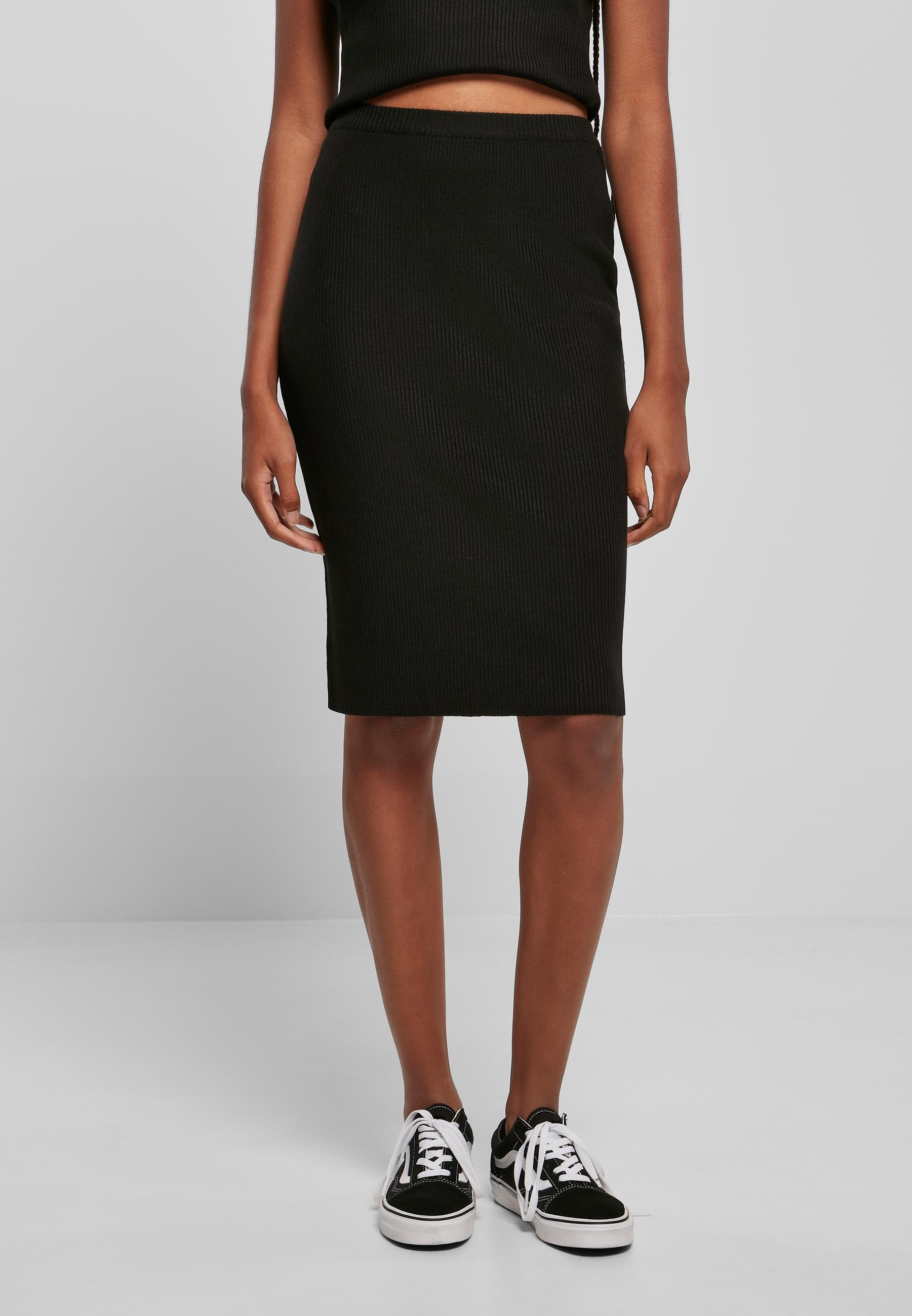 URBAN CLASSICS Sommerrock »Urban Classics Damen Ladies Rib Knit Midi Skirt«, (1 tlg.)