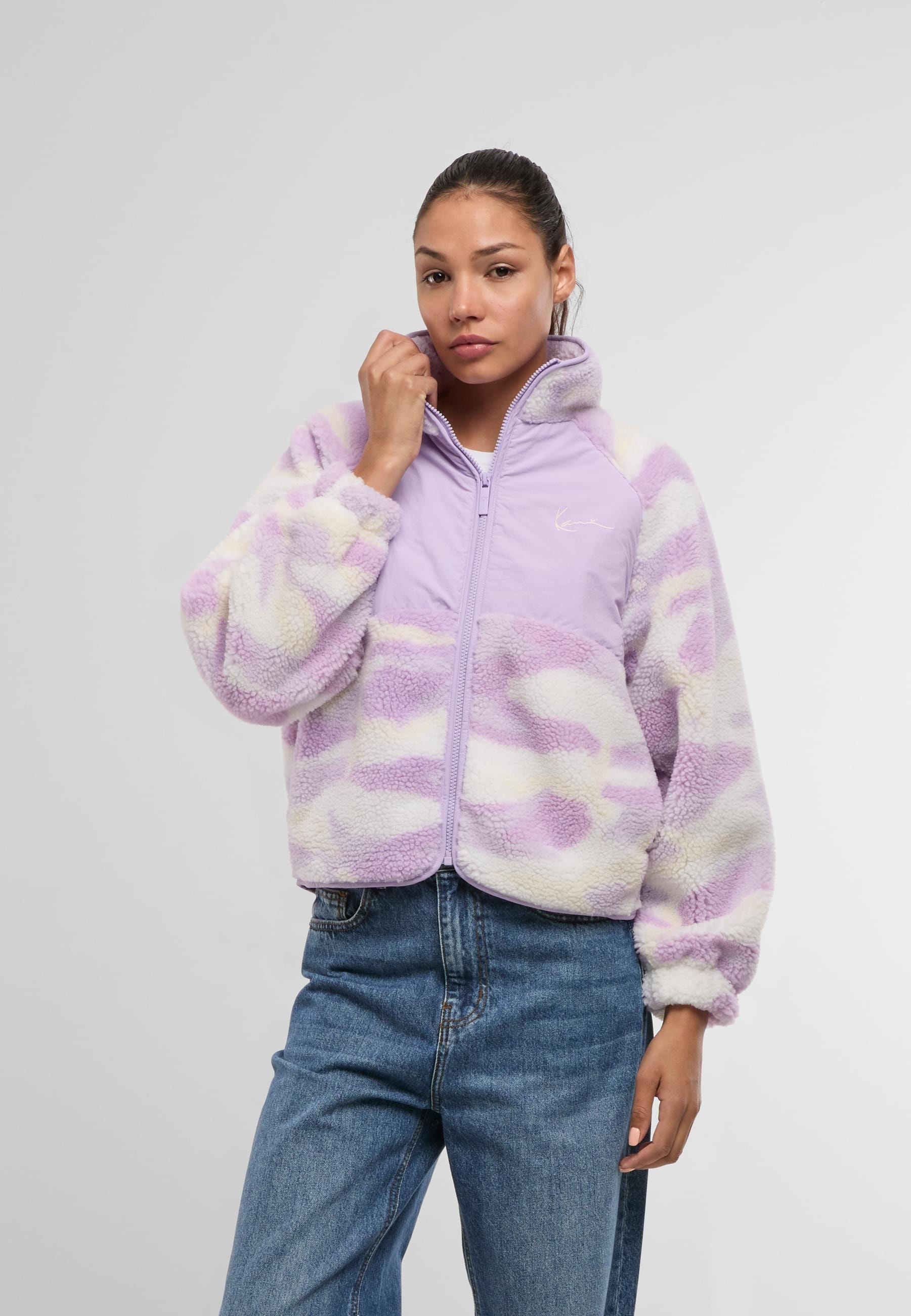 Karl Kani Trainingsjacke »Karl Kani Chest Signature Teddy Block Trackjacket«, (1 St.), ohne Kapuze