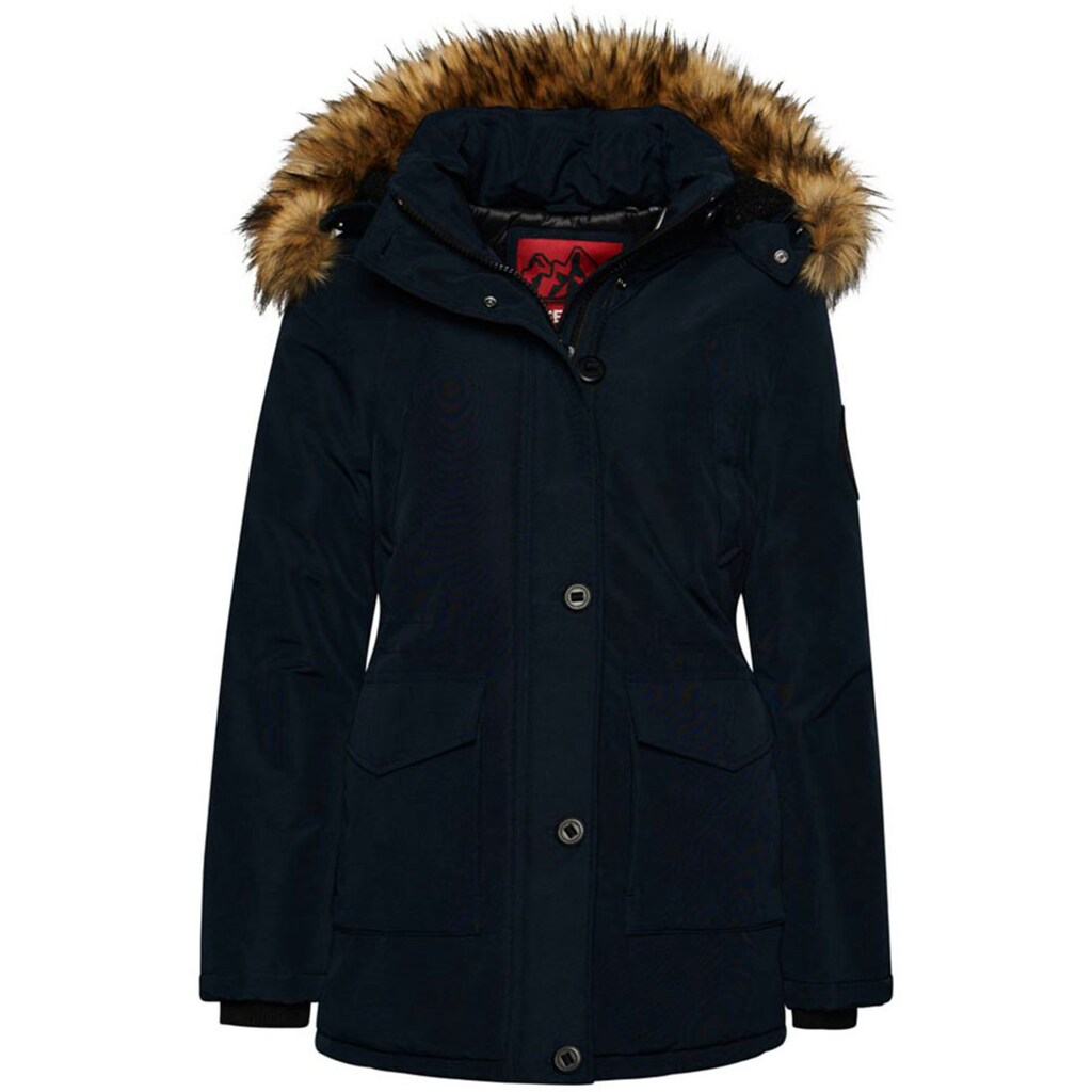 Superdry Langjacke »EVEREST FAUX FUR HOODED PARKA«, mit Kapuze