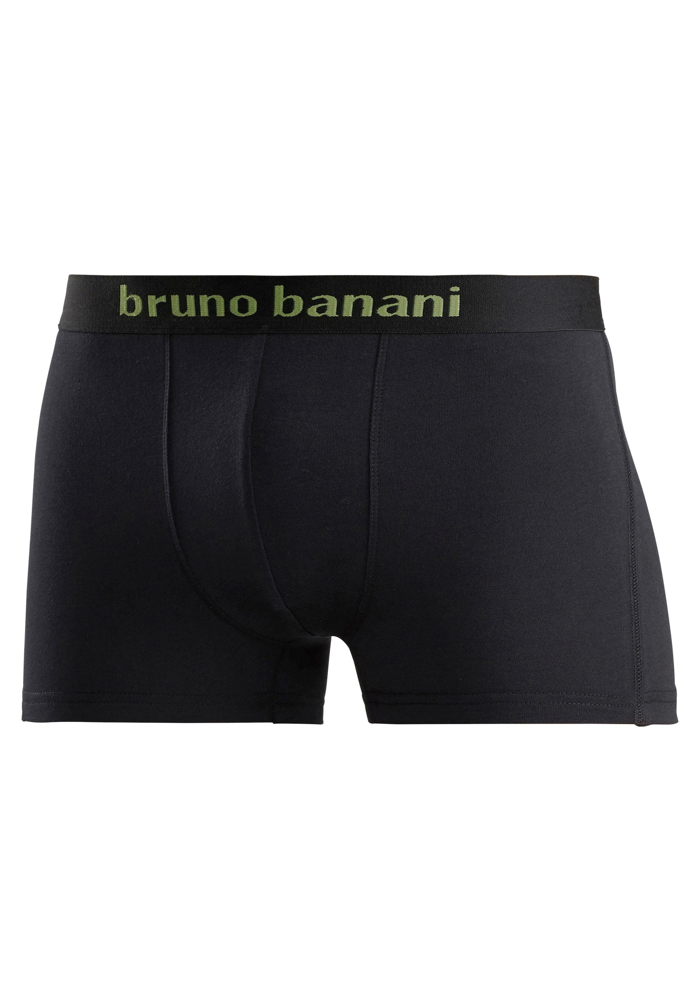 Bruno Banani Boxer »Boxershorts für Herren«, (Packung, 4 St.), mit farbigen Marken-Schriftzug am Bündchen