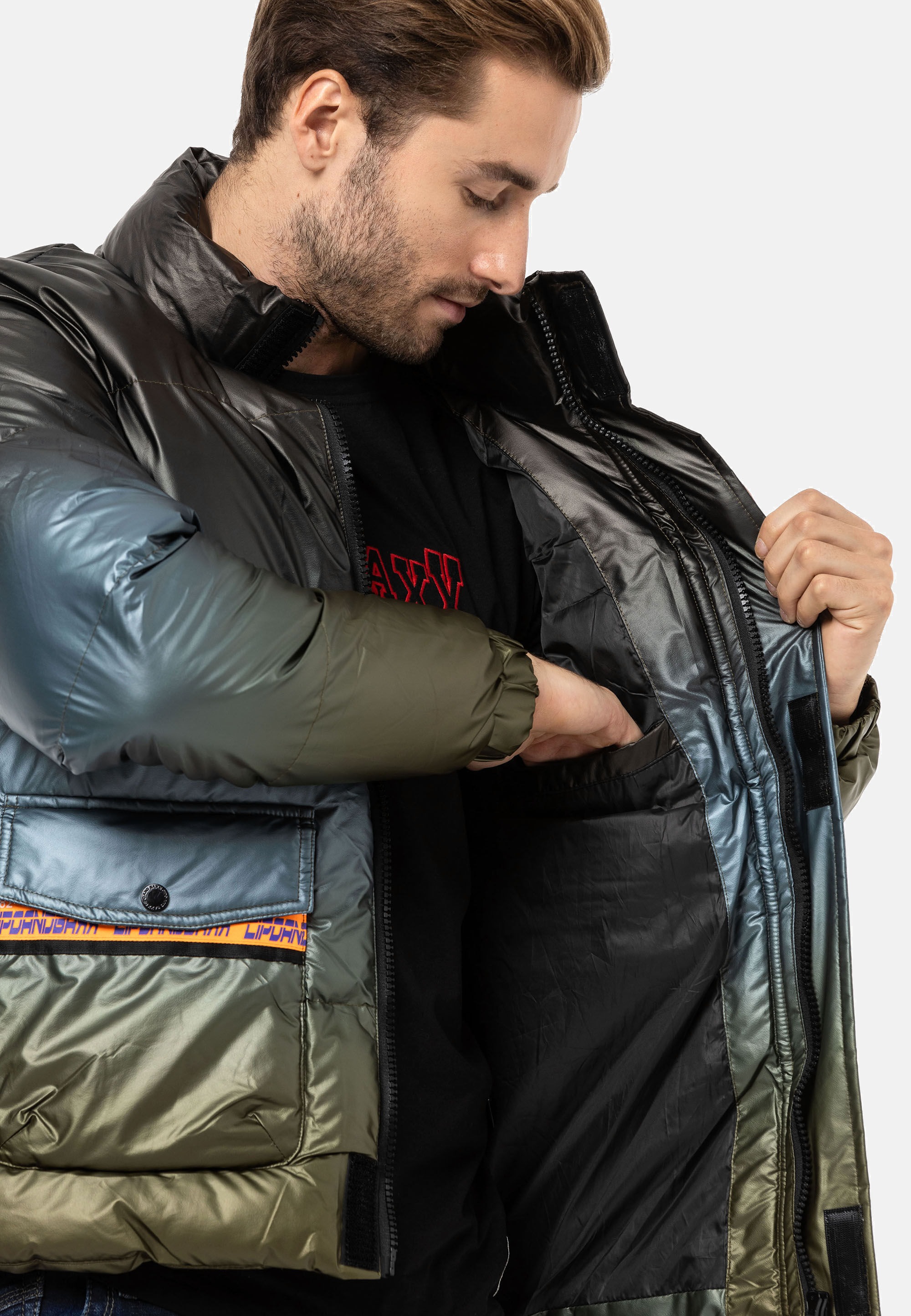 Cipo & Baxx Winterjacke »Jacke«, ohne Kapuze, mit Farbverlauf-Muster