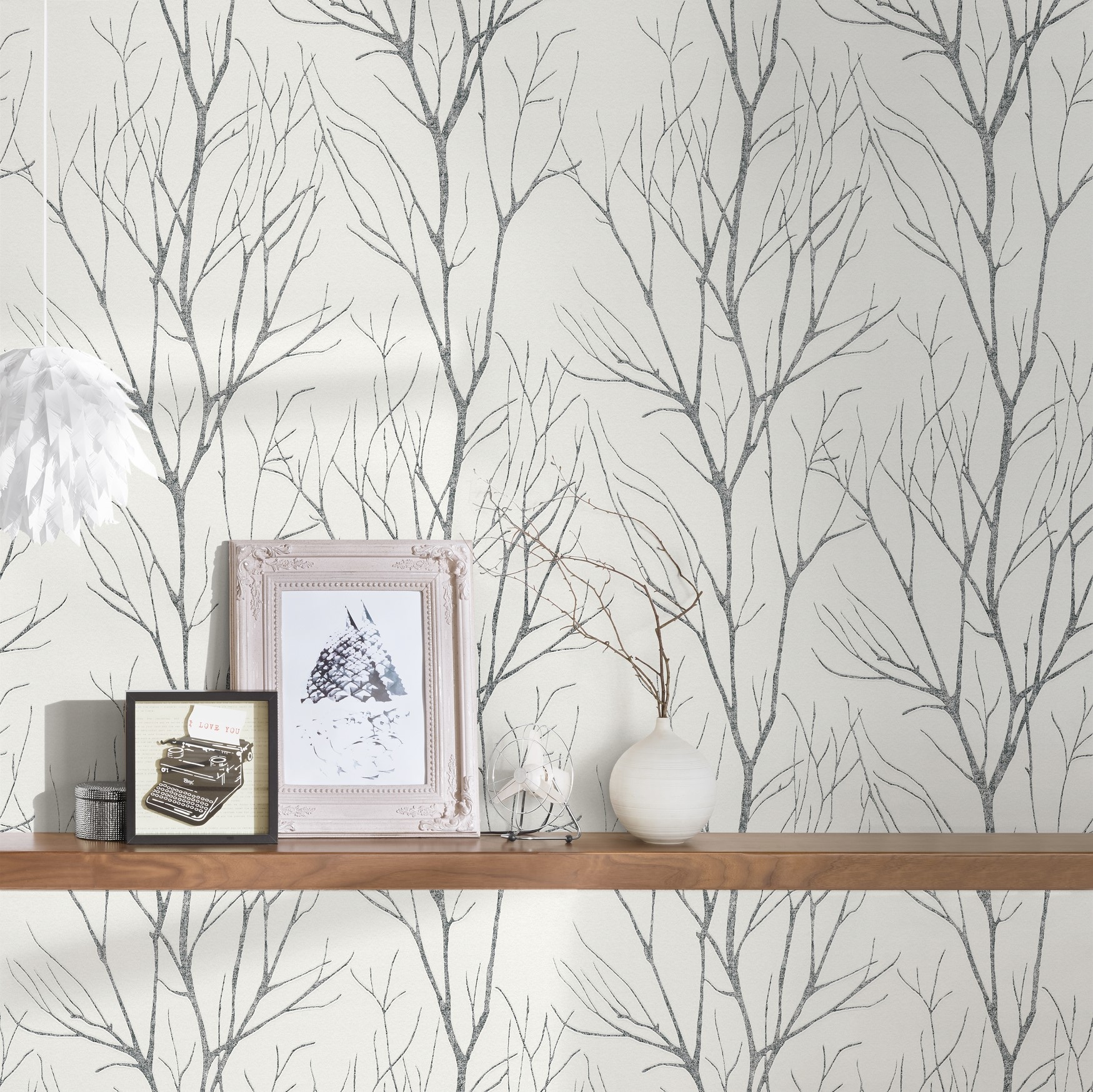 A.S. Création Vliestapete »Attractive 2 Tapete Äste« gemustert | matt | neutral strukturiert Waldtapete Äste Baumtapete strukturiert Tapeten Flur Design Wandtapete