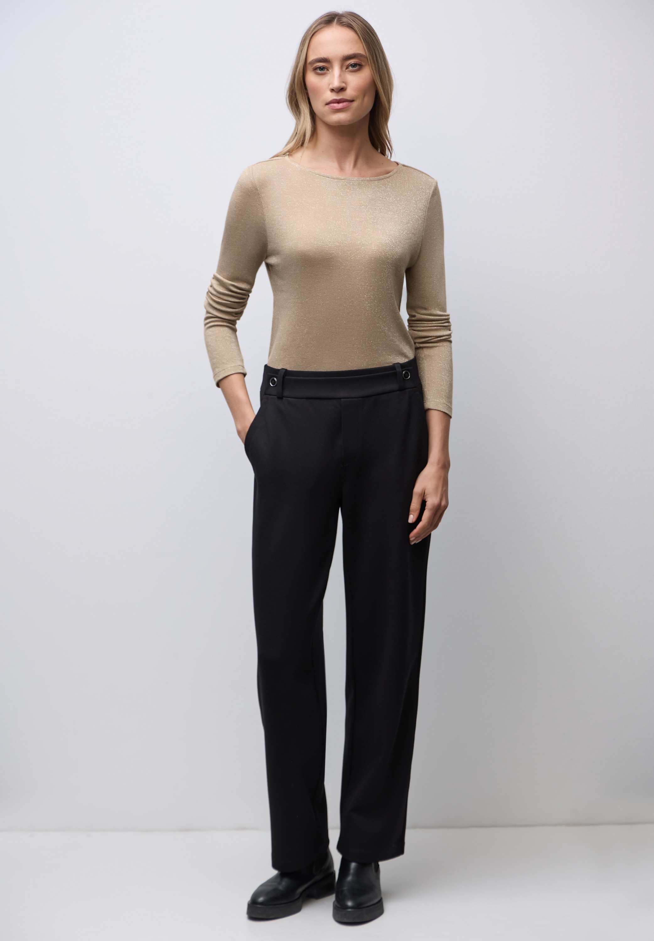 STREET ONE Langarmshirt aus softem Materialmix