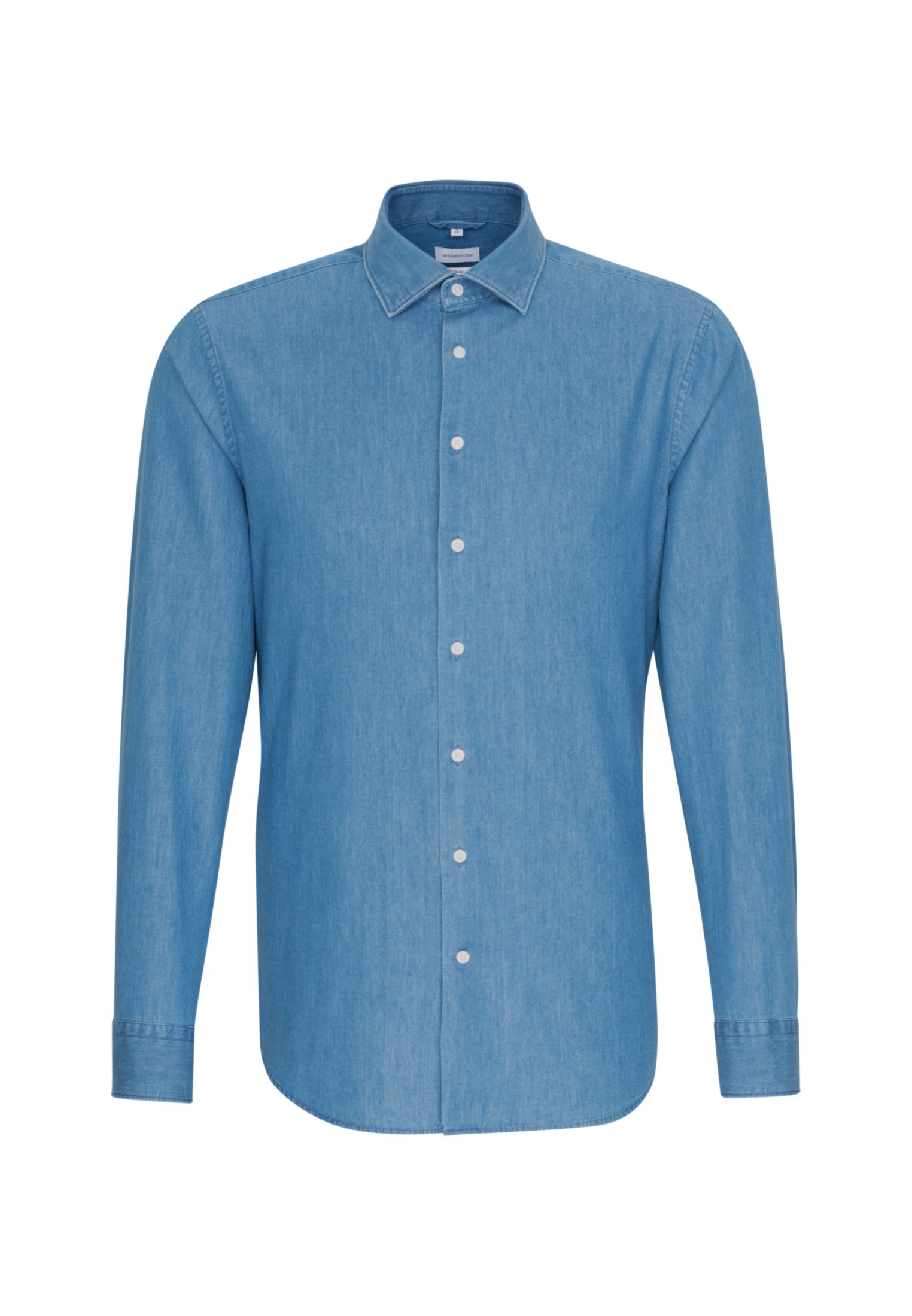 seidensticker Jeanshemd »Slim« Slim Langarm Kentkragen Uni
