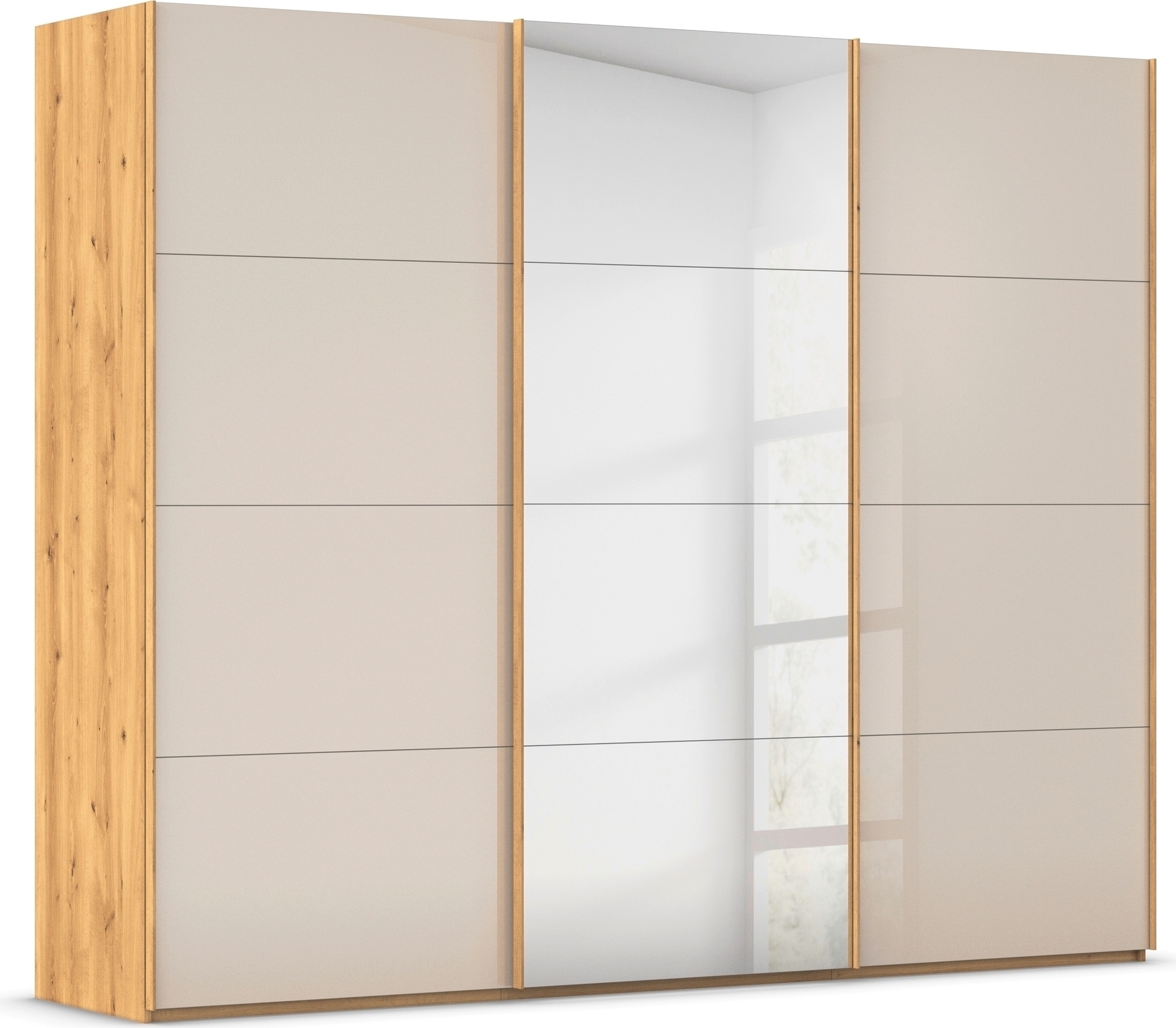 rauch "Kleiderschrank Schrank Garderobe Schlafzimmerschrank SCALE-FYRA" edle viergeteilte Türen Spiegel/Glas-Mix viele Farben MADE IN GERMANY