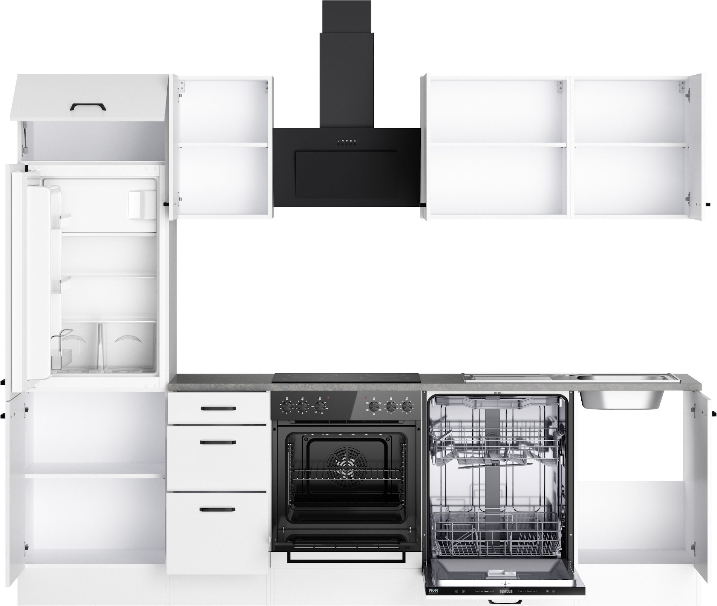 OPTIFIT Küchenzeile »OPTImulti« Breite 270 cm, wahlweise mit E-Geräten und Edelstahlspüle