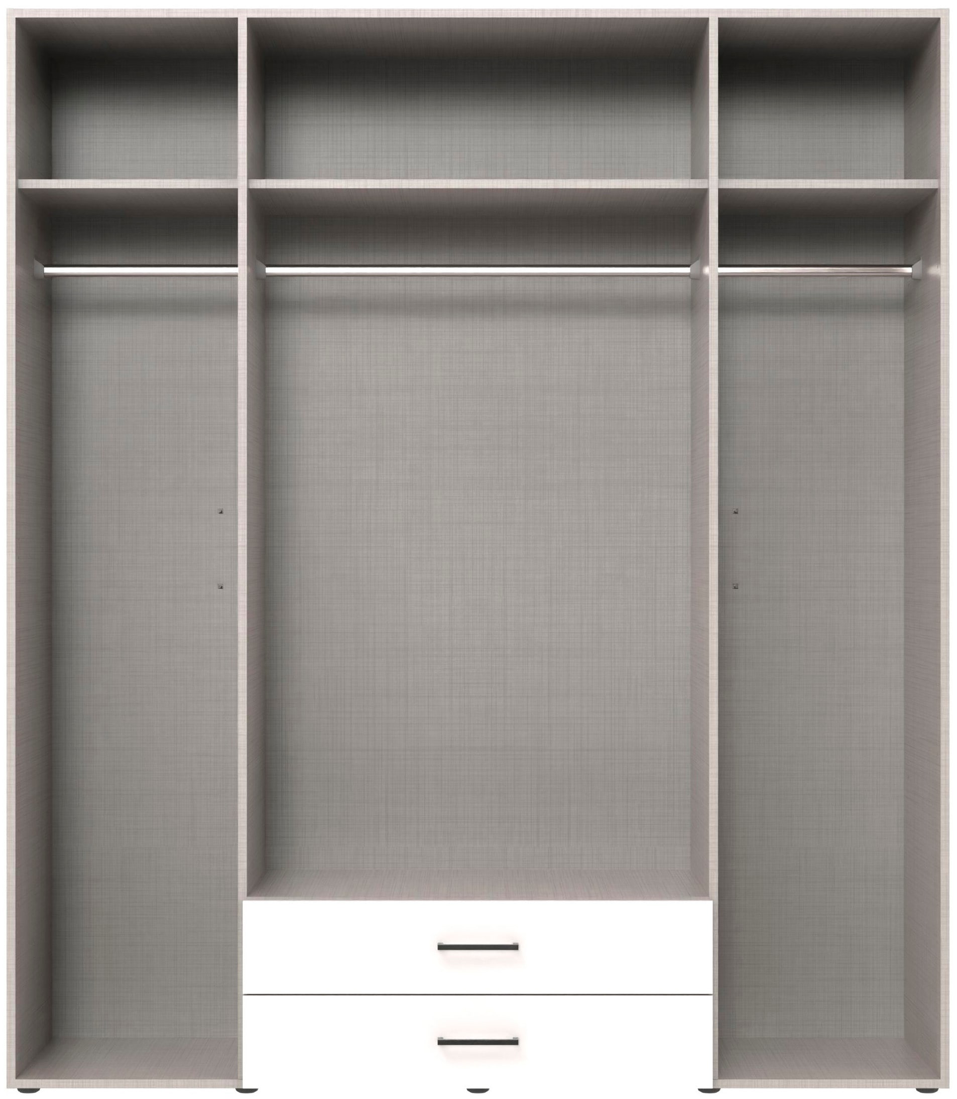 Wimex Drehtürenschrank »Mugano, 135 oder 180cm breit, 208 oder 236cm hoch, Made in Germany«, (mit langen Griffstangen aus Metall), wahlweise mit oder ohne Spiegel, mit Schubladen