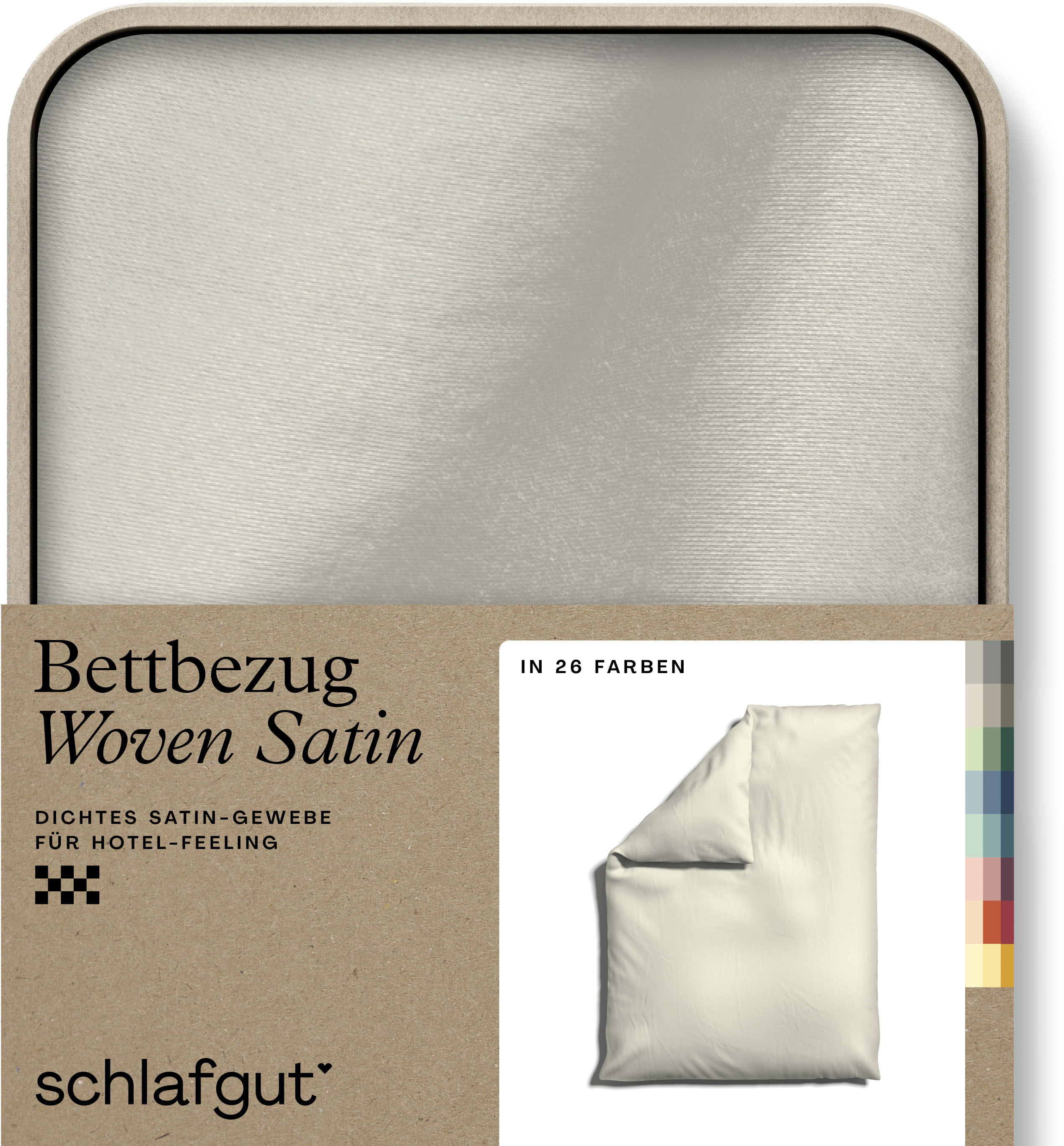 Schlafgut Bettbezug "Premium Woven Satin, 100% Baumwolle, Fadendichte 300TC" besonders dicht gewebt, Mix & Match: passender Kissenbezug erhältlich