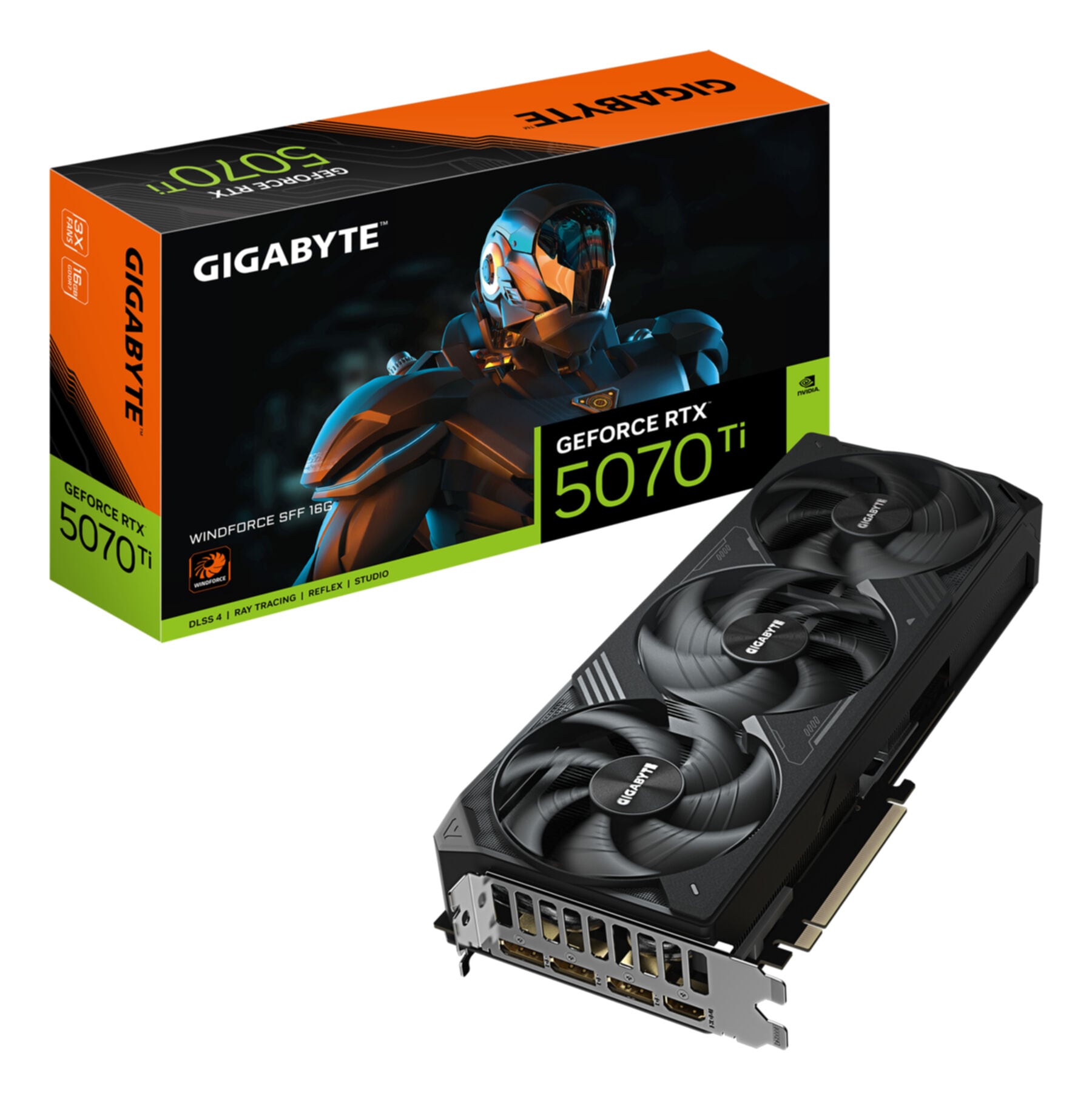 GIGABYTE Grafikkarte "GeForce RTX 5070 Ti WINDFORCE SFF 16G Grafikkarte - 16GB GDDR7, 256bit"ohne farbbezeichnung, Grafikkarten