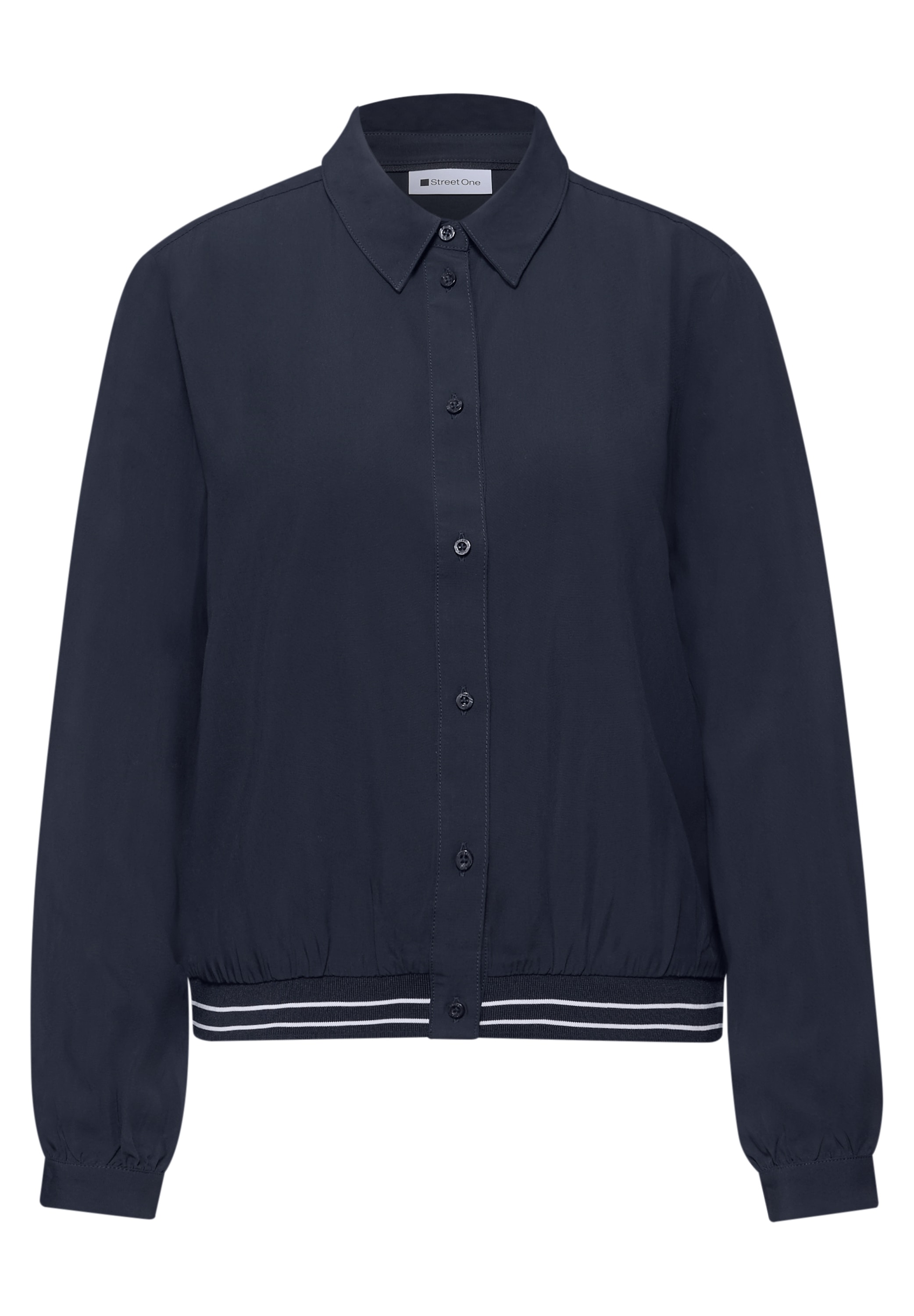 STREET ONE Langarmbluse mit College-Style Details