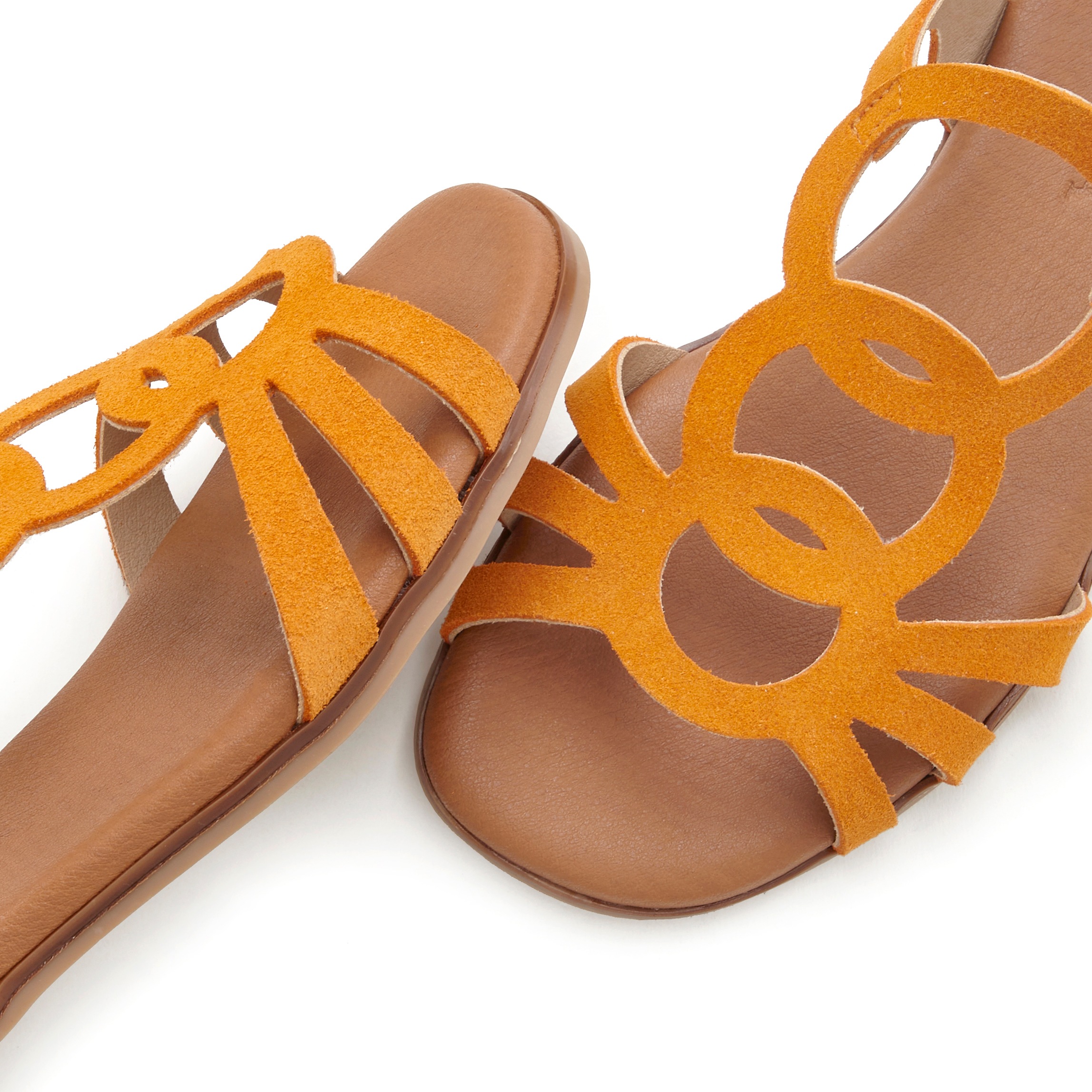 Sandale LASCANA "Sommerschuh", Damen, Gr. 42, orange, Obermaterial: 100% Rindsleder. Decksohle: 100% Textilmaterial. Futter: 100% Textilmaterial. Laufsohle: 100% Synthetik, unifarben, Schuhe Sandale, aus hochwertigem Leder, Sandalette, Sommerschuh 3