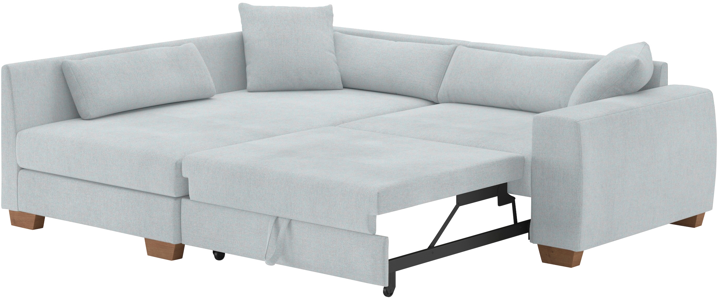 Mr. Couch Ecksofa »Helena L-Form, bis 140 kg belastbar«, mit Taschenfederkern, wahlweise mit Bettfunktion