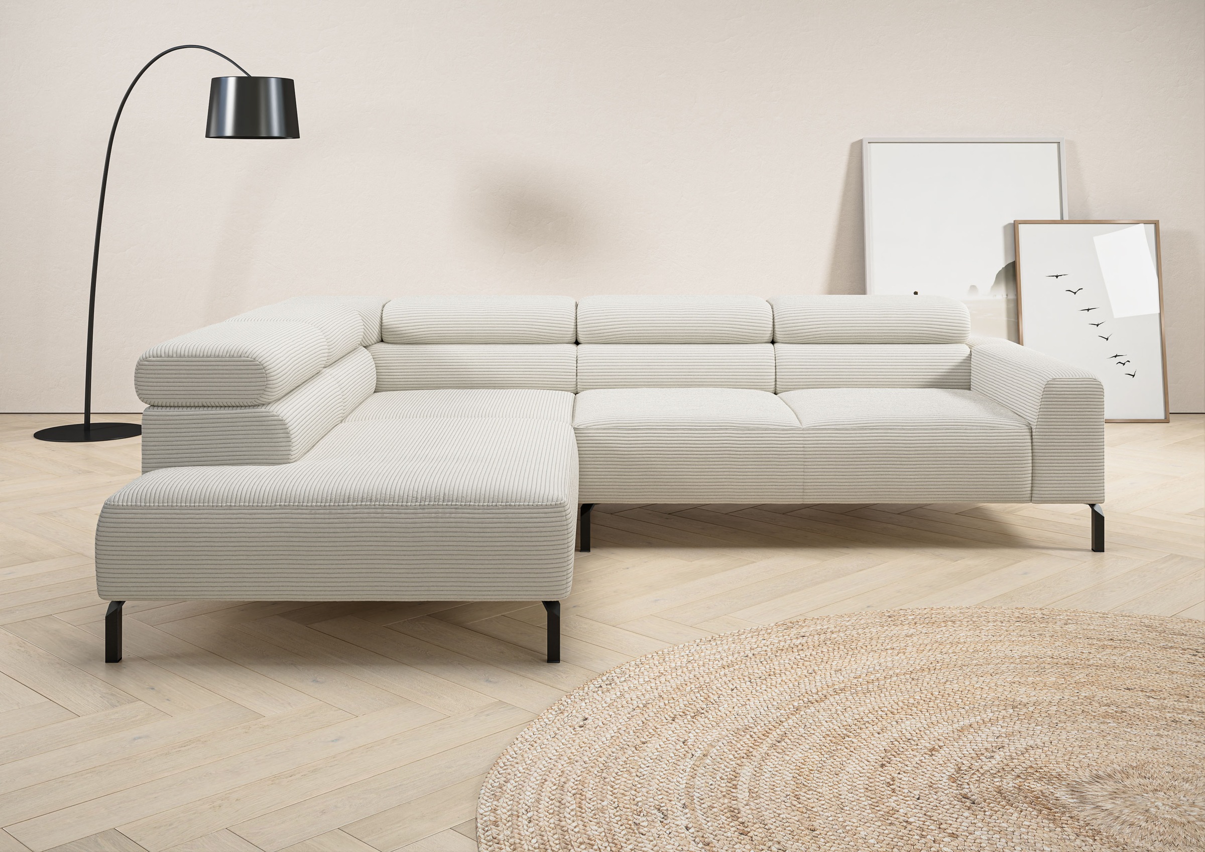 Places of Style Ecksofa "Antonelli, L-Form, inkl. Kopfteilverstellung, Brei günstig online kaufen