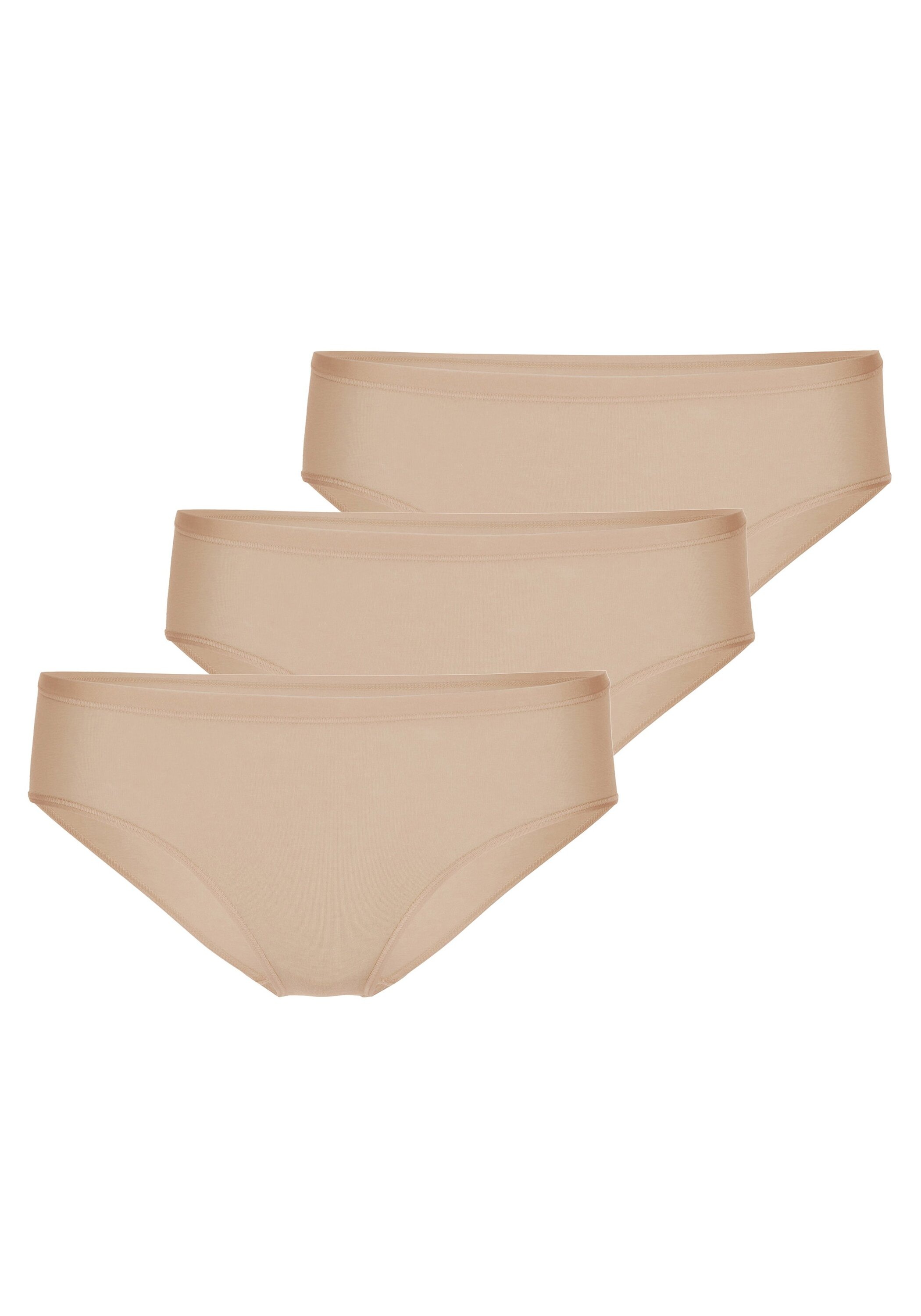 CALIDA Damen Slip "Slip Natural Comfort Regular Cut Slip 3P 3er Pack", Gr. 44, beige, Obermaterial: 92% Baumwolle CO. 8% Elasthan EL., Unterhosen