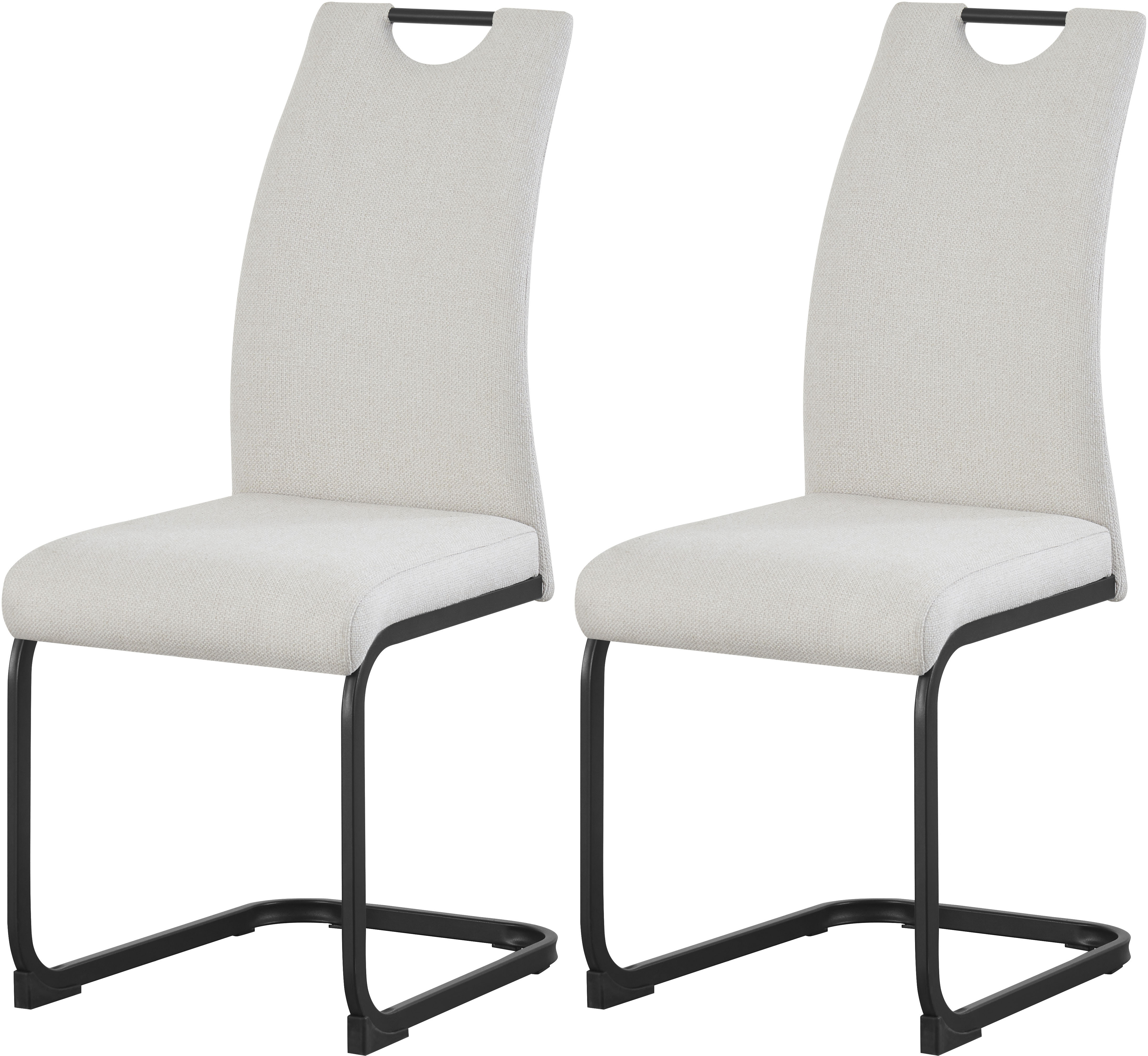 Home affaire Esszimmerstuhl "KANATA, 2er Set, mit Metallgestell in matt schwarz" (Set) 2 Stk.in verschiedenen Farben, Belsatbarkeit pro Stuhl 120 kg, mit Griffloch