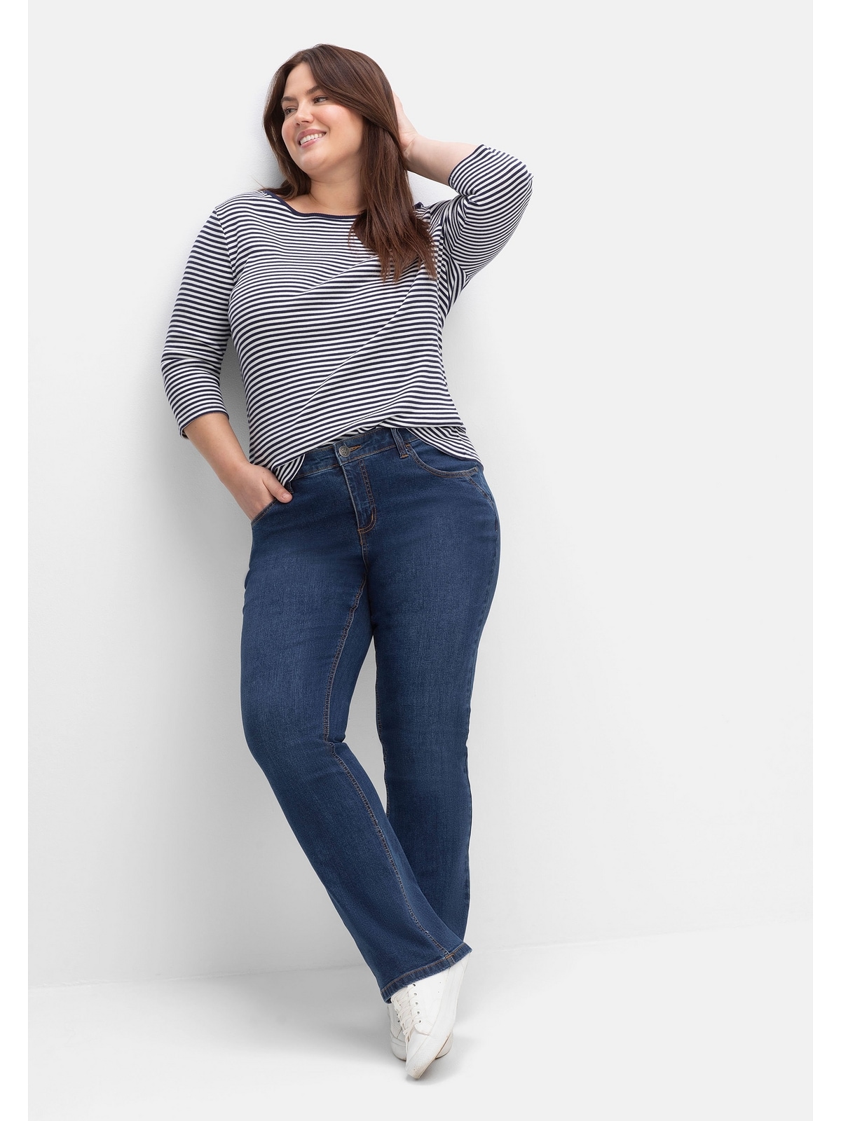 Bootcut-Jeans »Große Größen«, SUSANNE ideal bei viel Bauch und schmalen Beinen