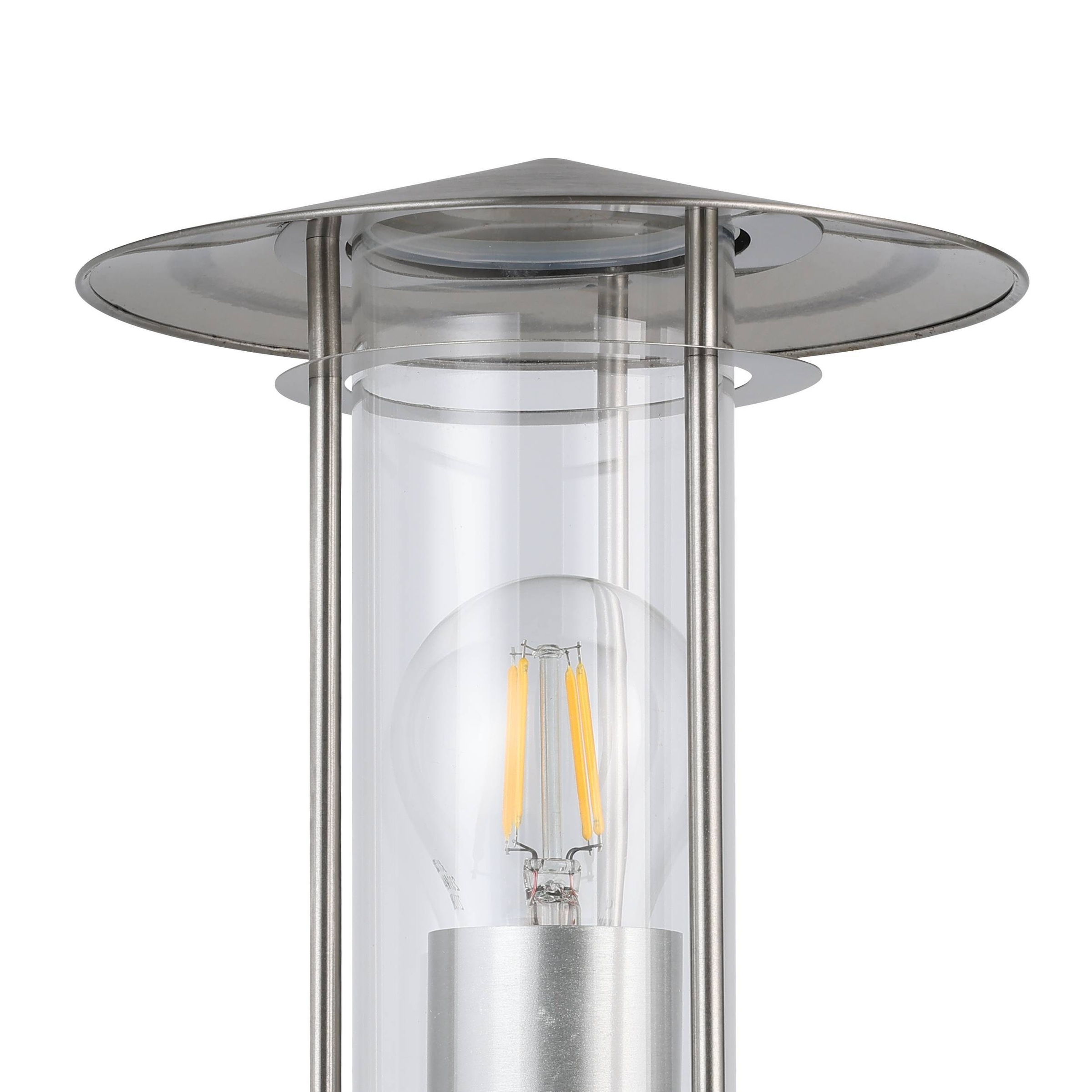 EGLO Wandleuchte »Lisio Außen-Wandlampe, Außenlampe, Wegeleuchte, silber, E27, IP44« E27 1 Stk. Wand-/Deckenleuchte - L17,5 x H30 x AL22,5cm - edelstahl - 1X60W exkl.