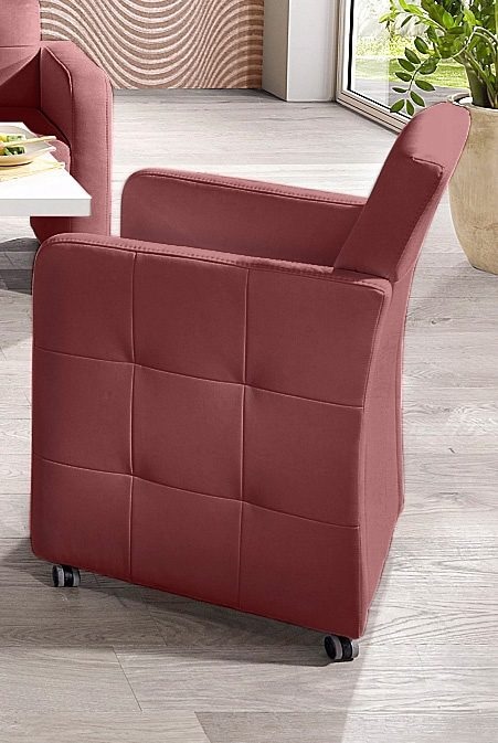 exxpo - sofa fashion Sessel "Barista, Loungesessel auf Rollen mit hoher Bod günstig online kaufen