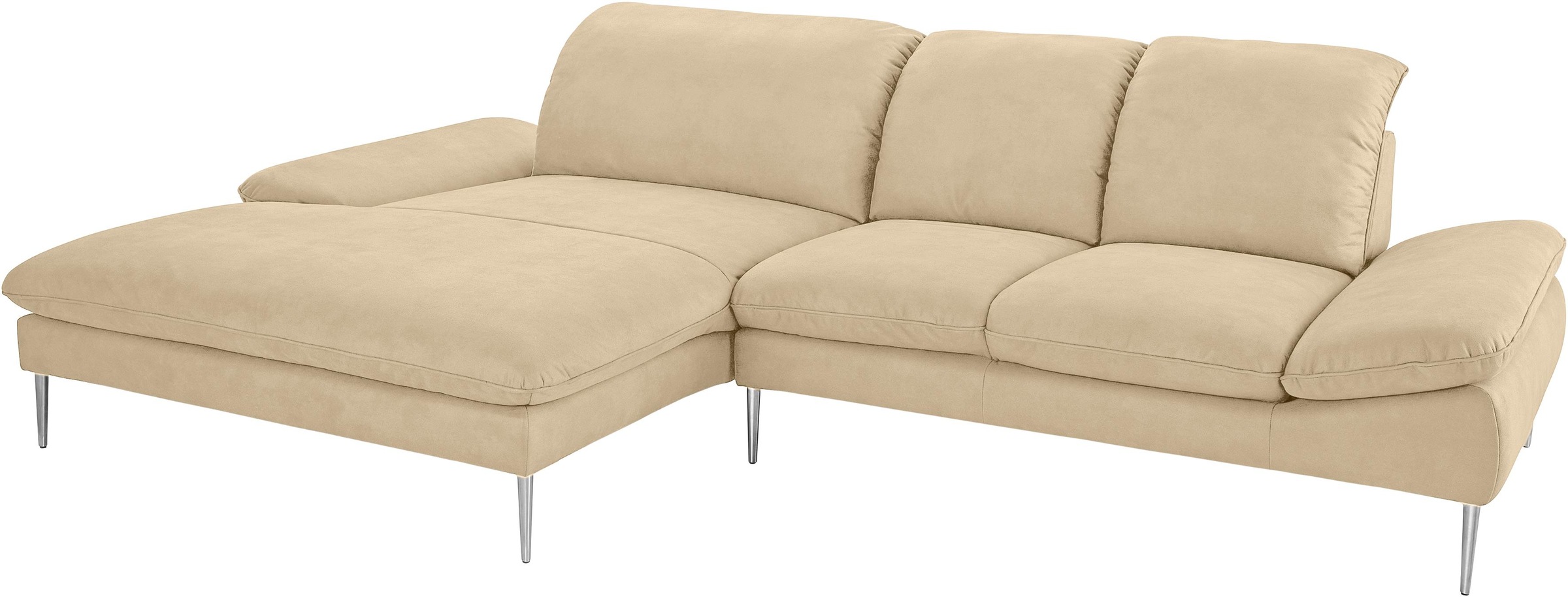 W.SCHILLIG Ecksofa »enjoy&MORE, Designsofa, elegant und bequem, L-Form«, mit Sitztiefenverstellung, Füße Chrom glänzend, Breite 310 cm