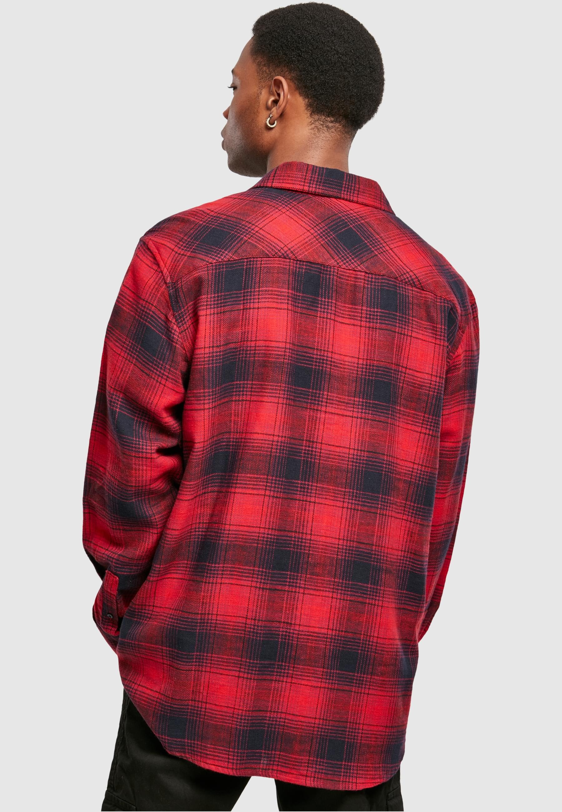 URBAN CLASSICS Langarm-Poloshirt »Urban Classics Herren Oversized Checked Grunge Shirt«, (1 tlg.)