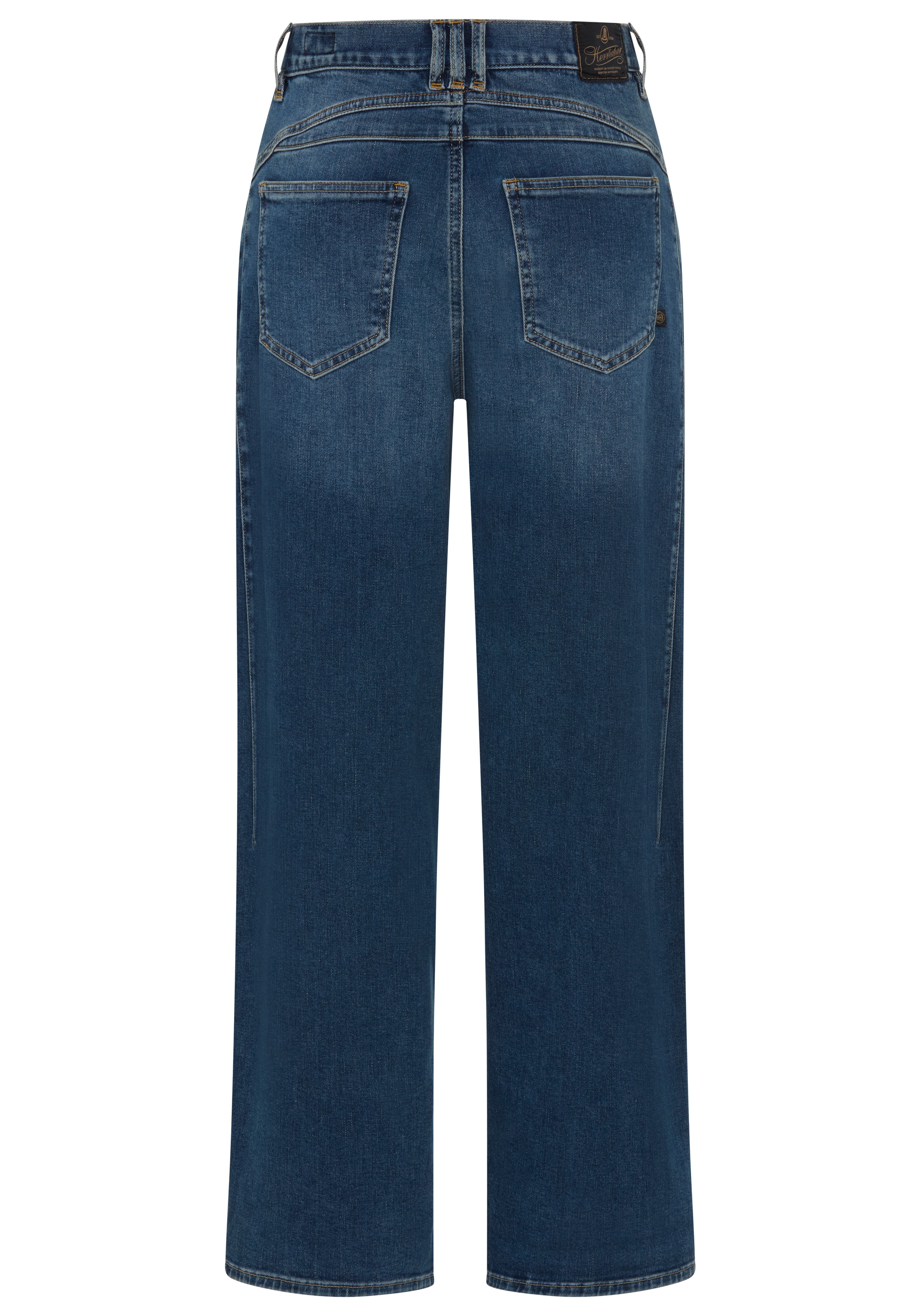 Herrlicher Loose-fit-Jeans »Barrow Denim Cashmere Touch« mit hohem Bund, Knieabnäher