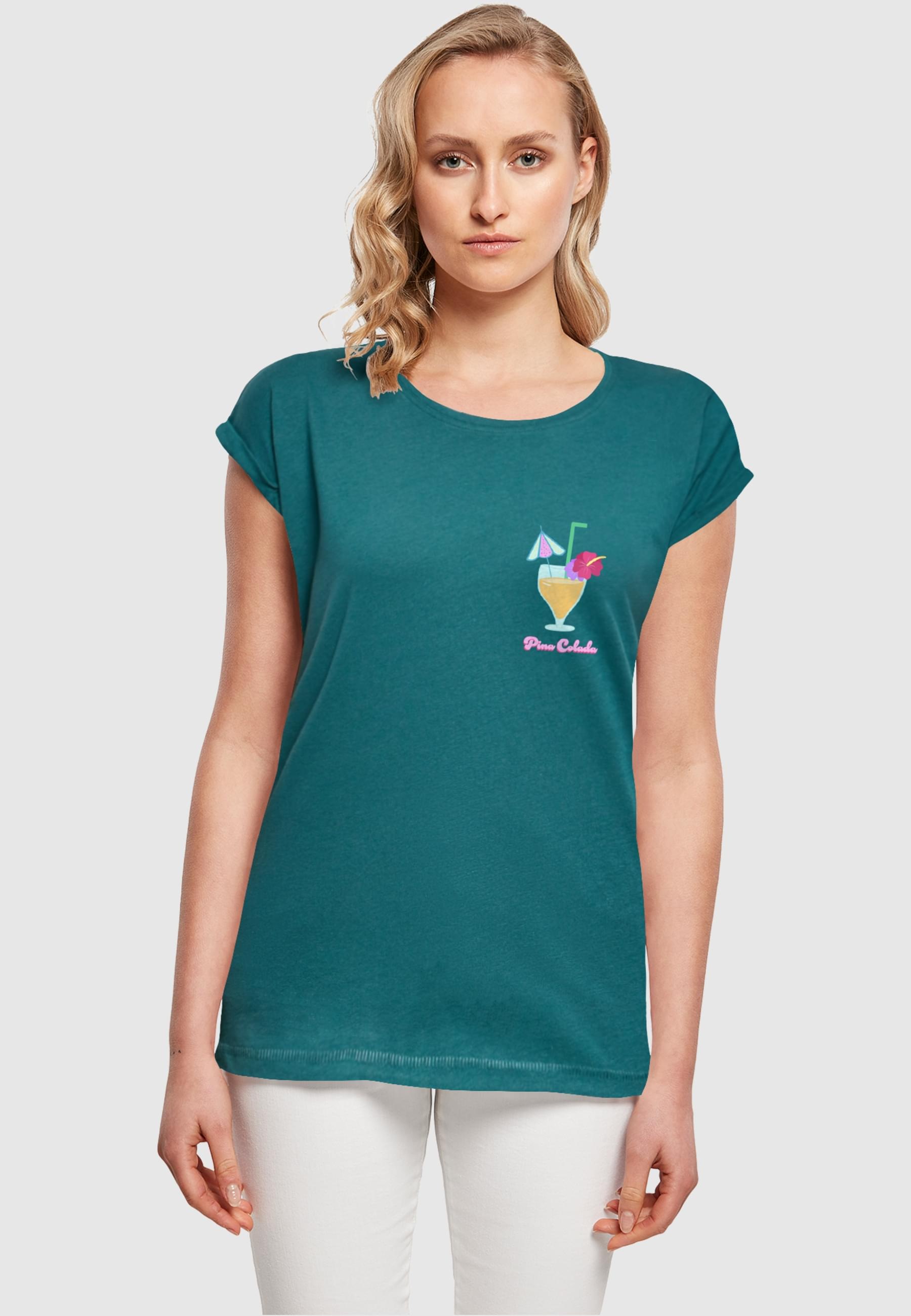 Merchcode T-Shirt »Merchcode Damen Ladies Pina Colada Extended Shoulder Tee«, (1 tlg.)
