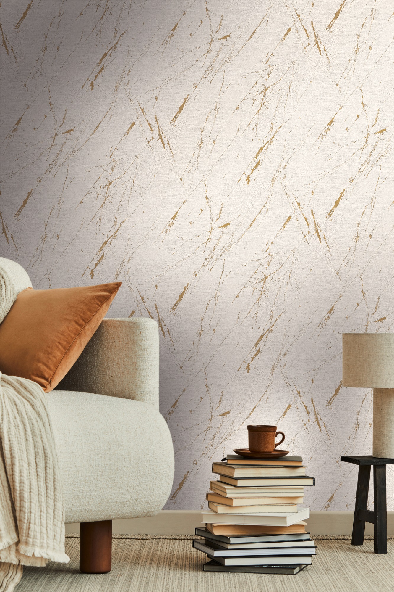 A.S. Création Vliestapete »Casual Living Marmor-Tapete Mustertapete Stein-Optik Steinoptik«, leicht glänzend, Vliestapete Marmor für Schlafzimmer Küche Wohnzimmer Marmoroptik Flur