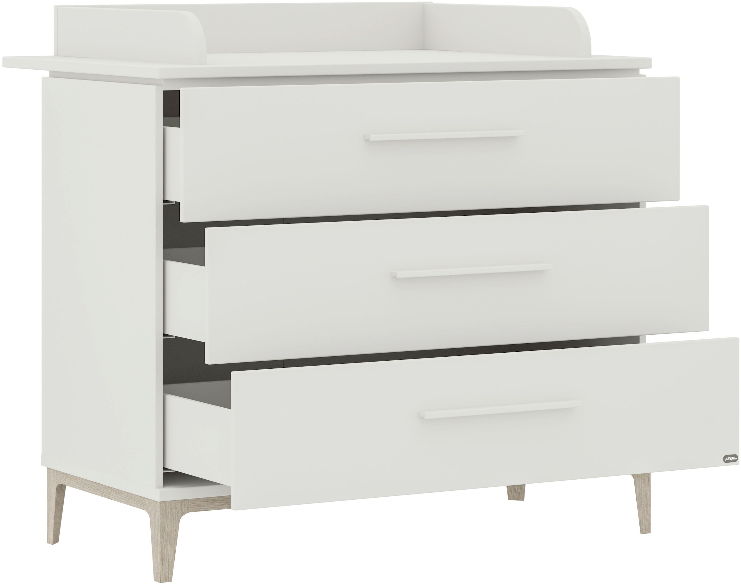 PAIDI Wickelkommode »CUTIE LEA in Weiß, 3 Schubladen, inkl. abnehmbarem Wickelaufsatz« bis 50 kg Kommode in Off-White, 110 cm Breite, Soft-Close-Funktion, Wickeltisch 110 cm