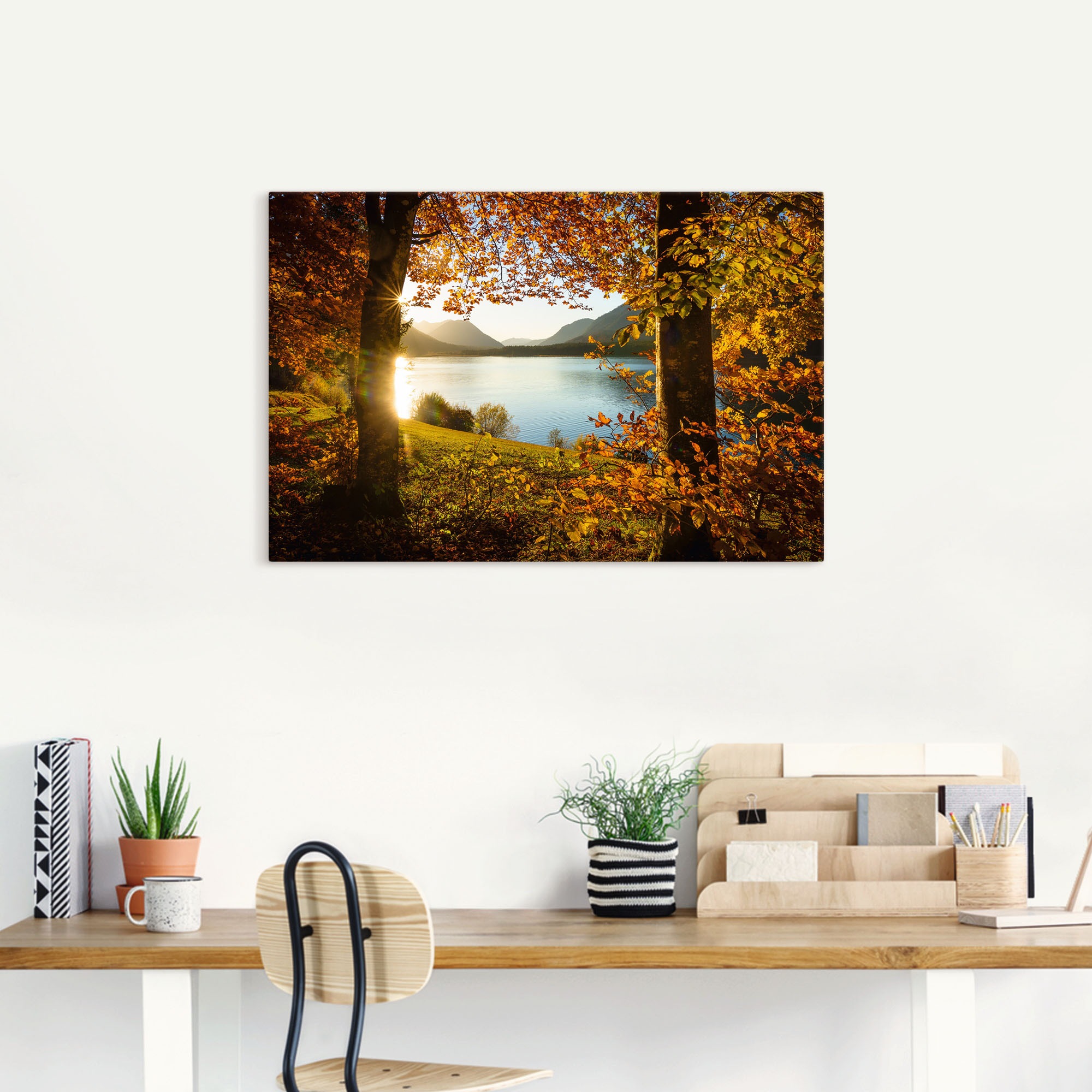 Artland Wandbild "Herbst am Sylvensteinsee" Gewässer 1 Stk. tlg. als Alubil günstig online kaufen