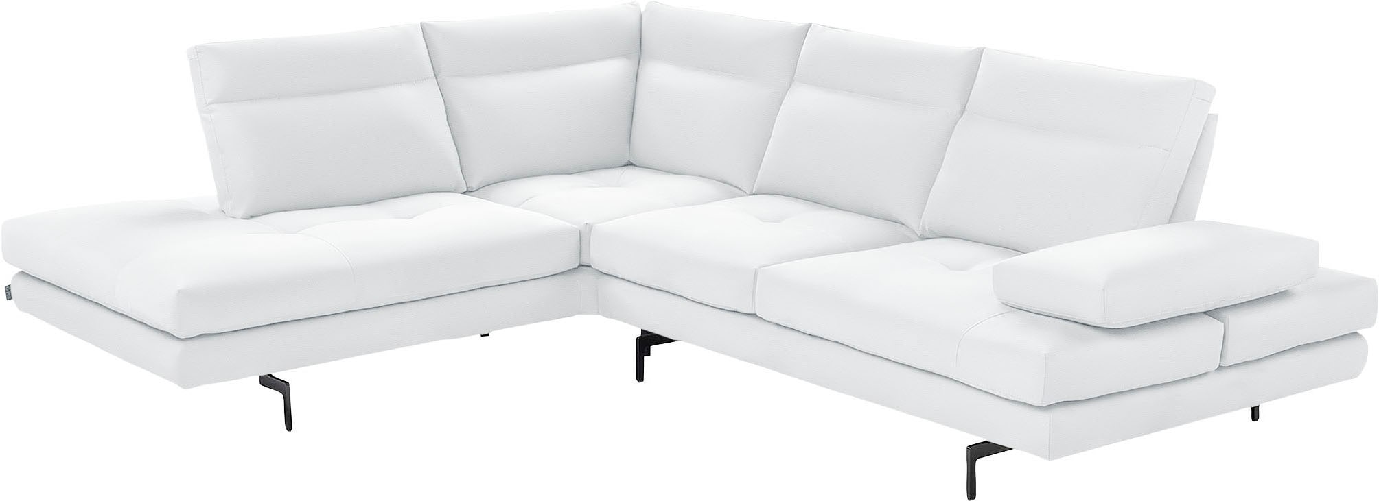 CALIA ITALIA Ecksofa "Toby Wing, B/T: 288/232 cm, Designsofa mit sensationellem Sitzkomfort" L-Form, Sitztiefenverstellung, funktionale Ecke, Füße in schwarz matt