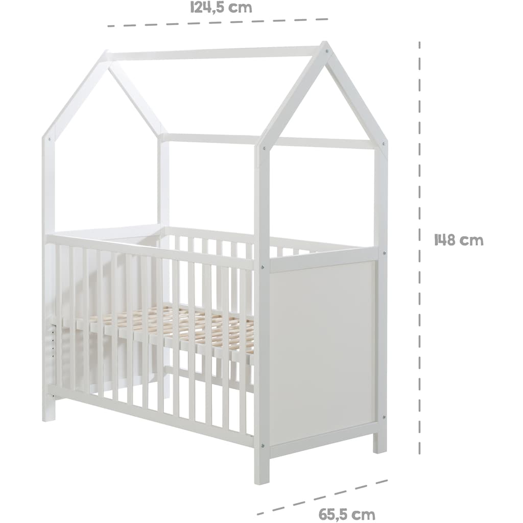 roba® Babybett »Hausbett 60x120, weiß«