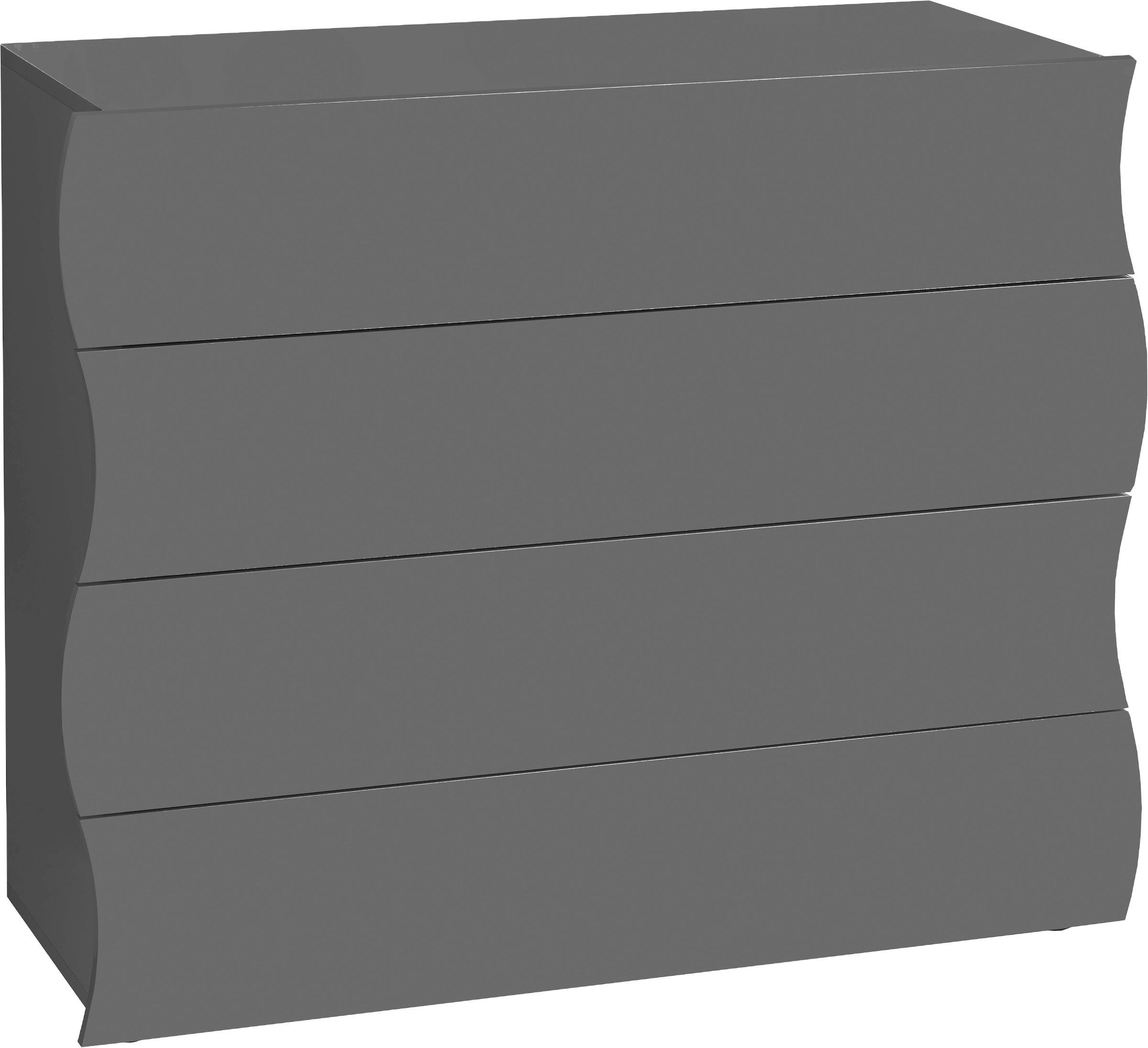Home affaire Kommode Onda, 89 cm breit, Anthrazit matt, mit 4 Schubladen, Made in Italy