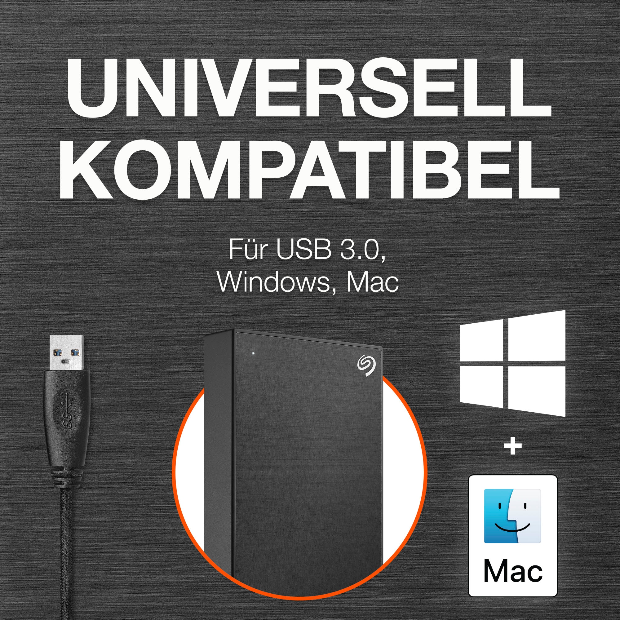 Seagate externe HDD-Festplatte »One Touch Portable Drive 1TB«, 2,5 Zoll, Anschluss USB 3.2, Inklusive 2 Jahre Rescue Data Recovery Services