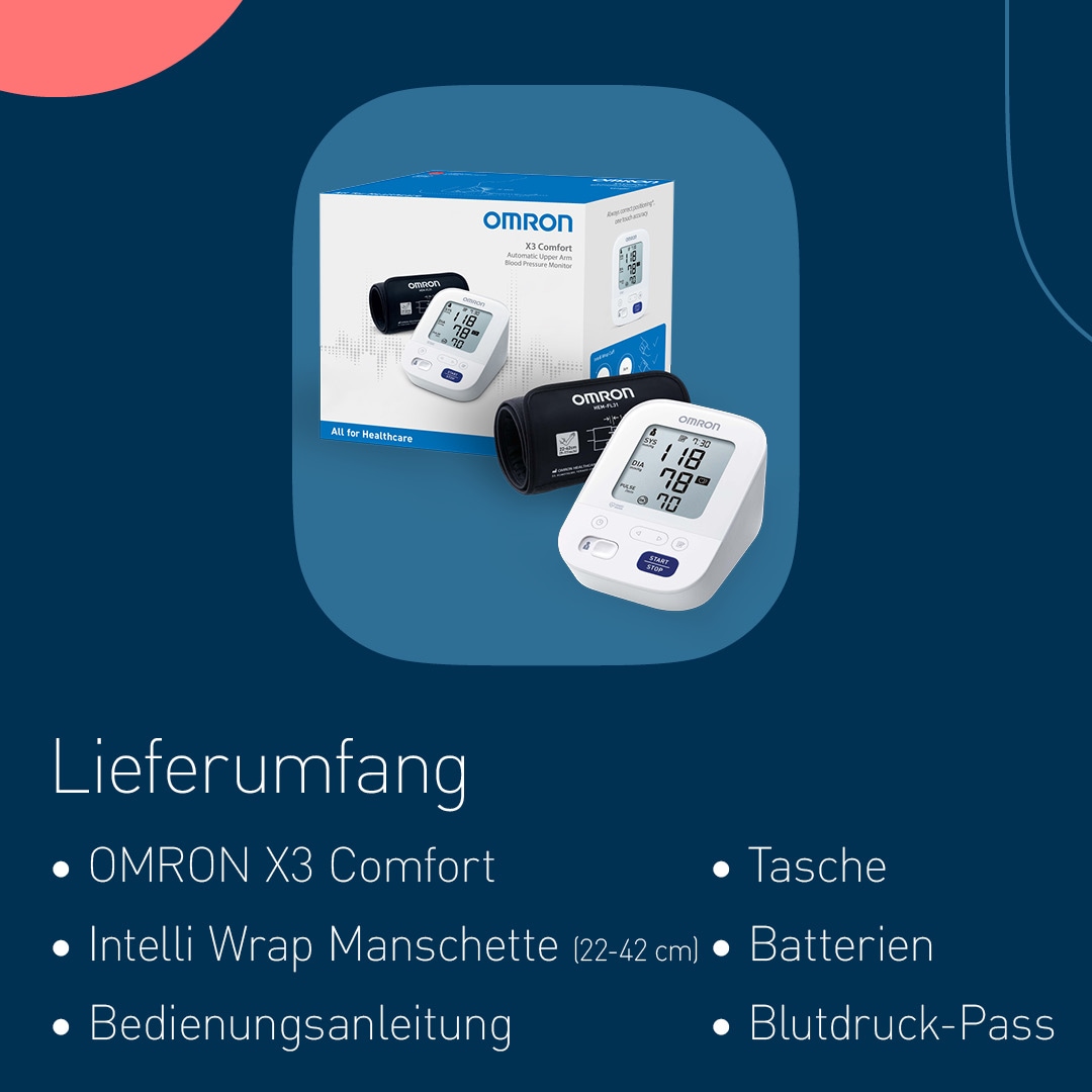 Omron Oberarm-Blutdruckmessgerät »X3 Comfort« mit Bluthochdruckindikator