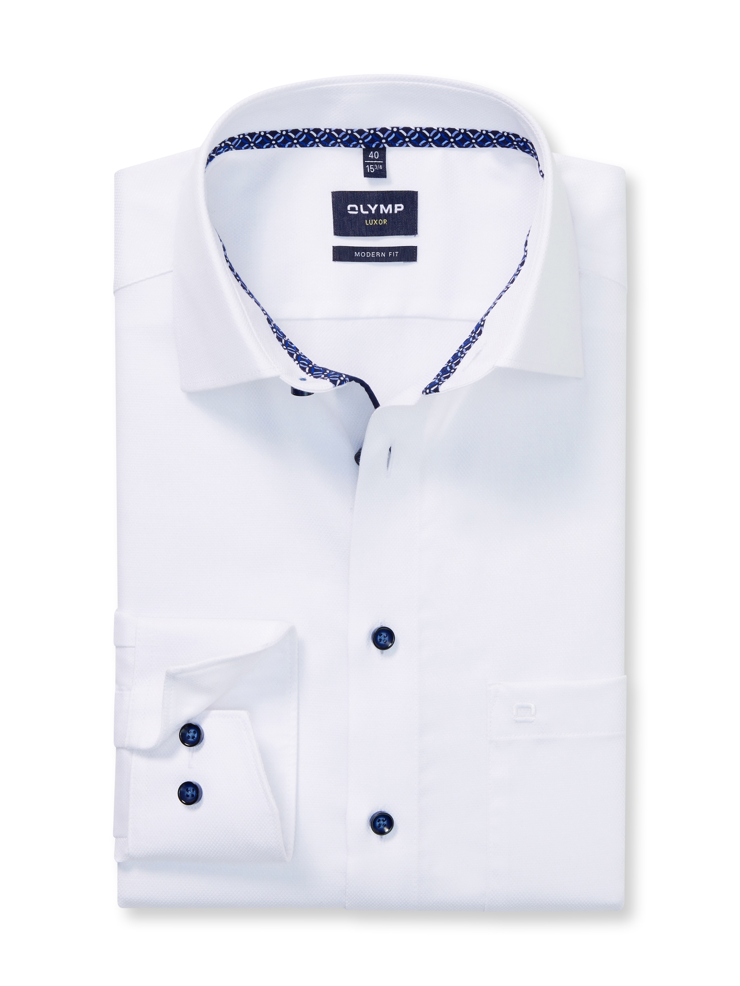 OLYMP Businesshemd "Luxor Modern Fit New-Kentkragen" kontrastfarbene Detail günstig online kaufen