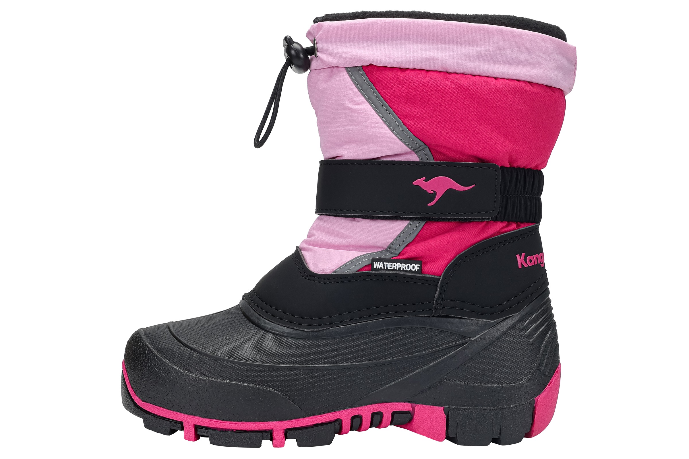 Winterboots KANGAROOS "KANGA-BEAN V", Jungen, Gr. 40, daisy pink, rose, Synthetik, Textil, Schuhe Winterboots, Snowboots, Winterboots, Winterschuhe, herausnehmbarer Innenschuh