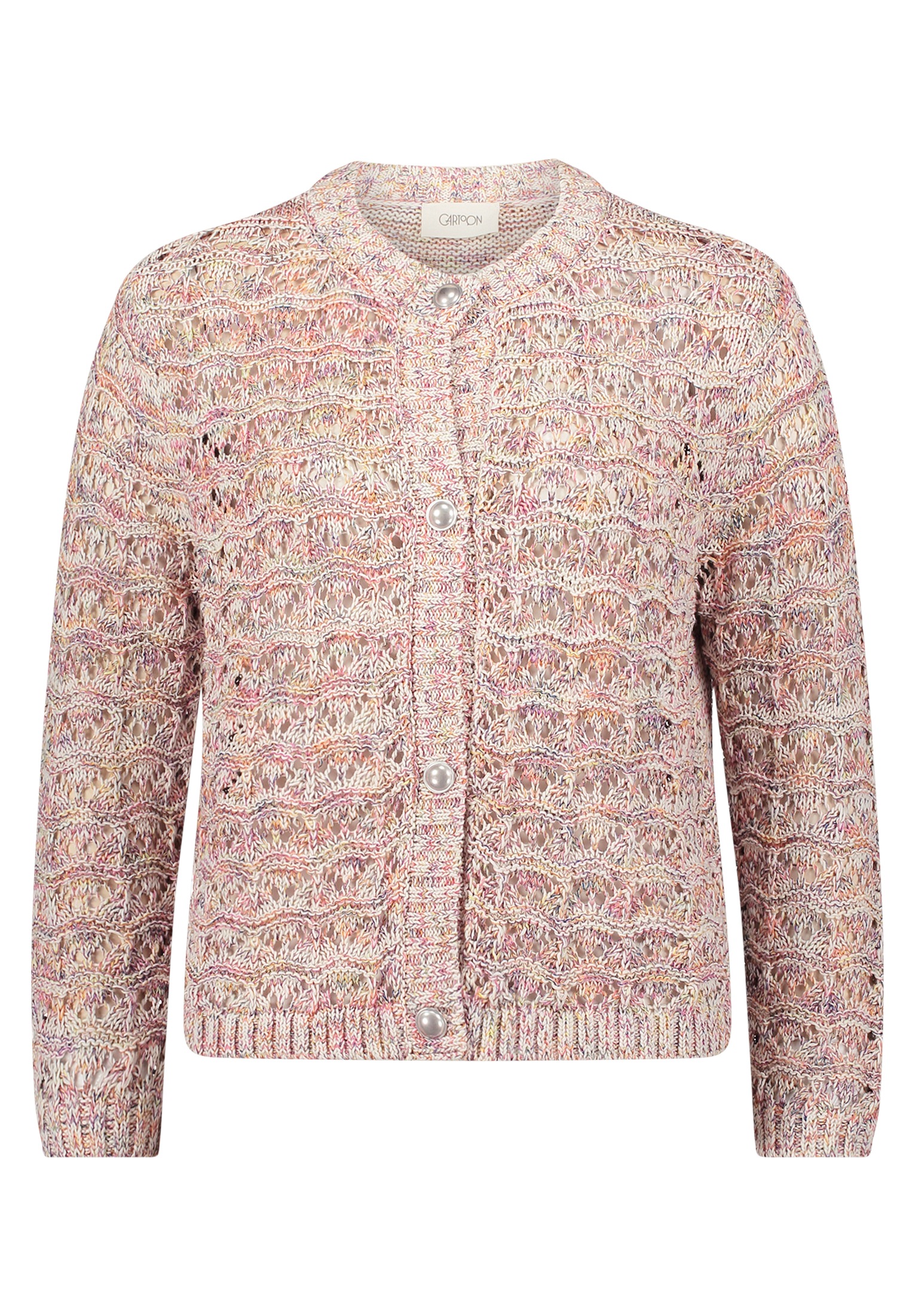 Cartoon Strickjacke "Damen mit Rundhalsausschnitt", 1 Stk. günstig online kaufen