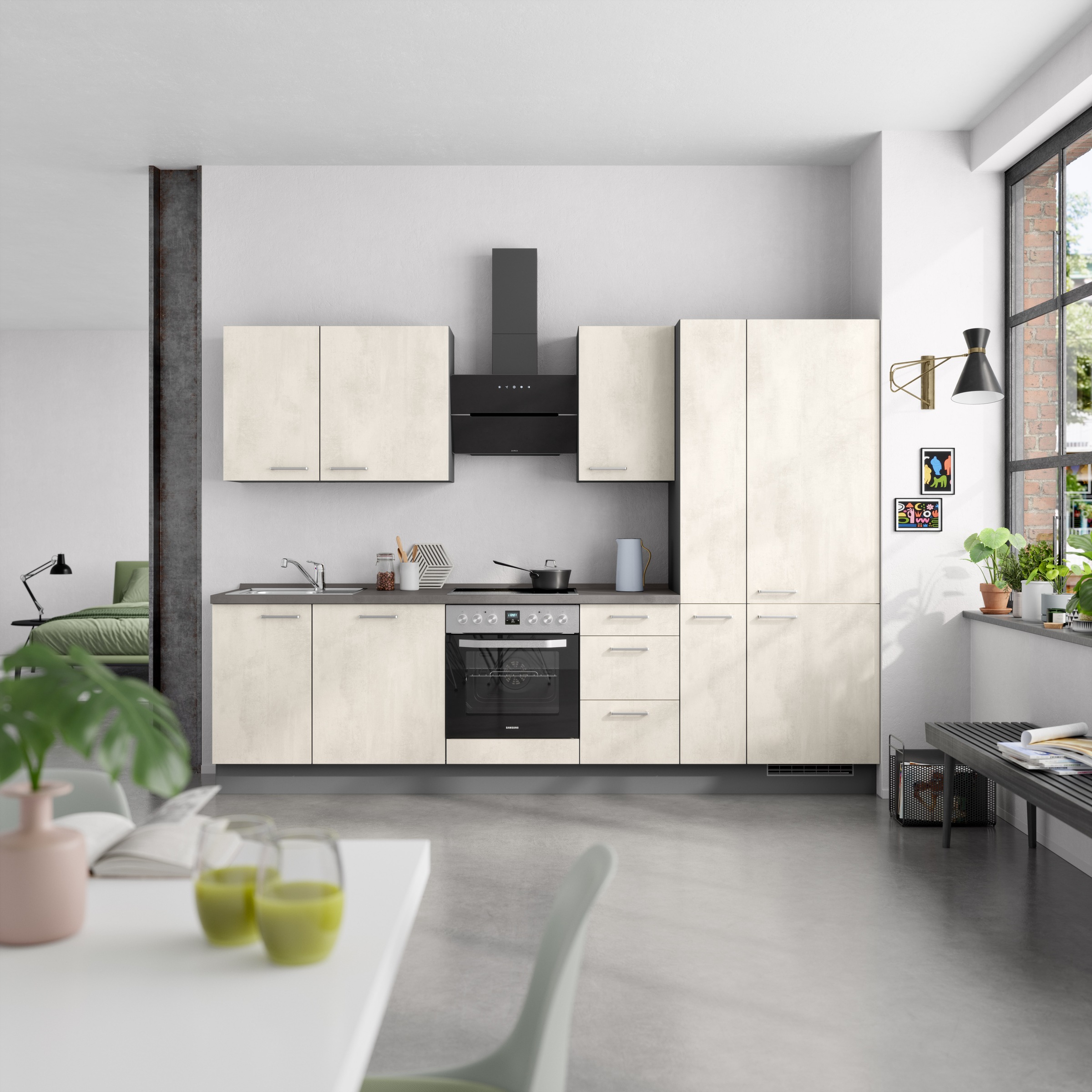 nobilia® Küchenzeile »"Riva II"«, vormontiert, Ausrichtung wählbar, Breite 300 cm, wahlw. mit E-Geräten