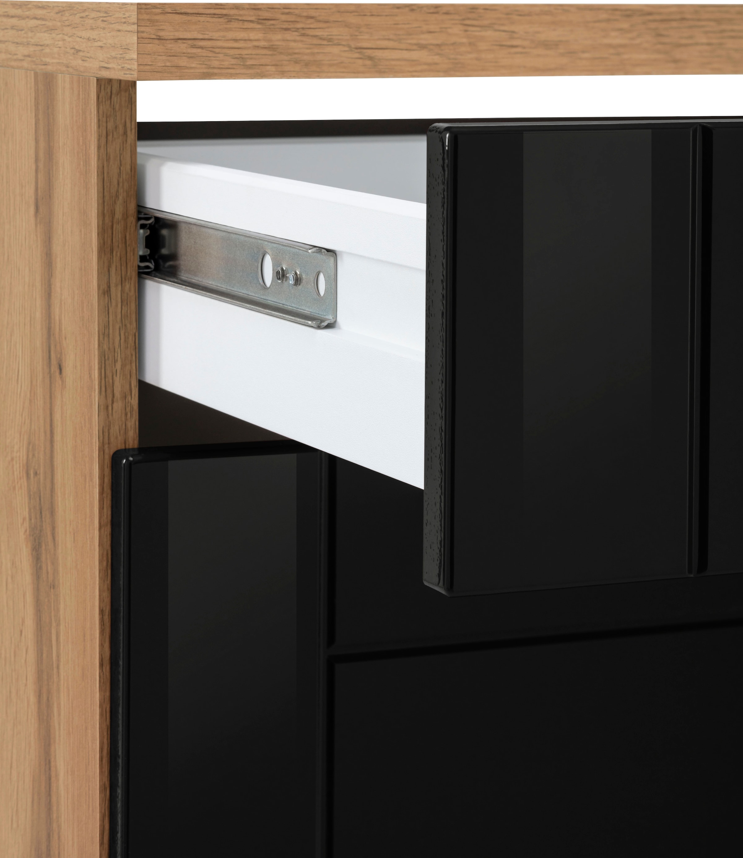 KOCHSTATION Unterschrank »KS-Tinnum«, 120 cm breit, Metallgriffe, MDF Fronten, 2 Schubkästen, 2 Türen