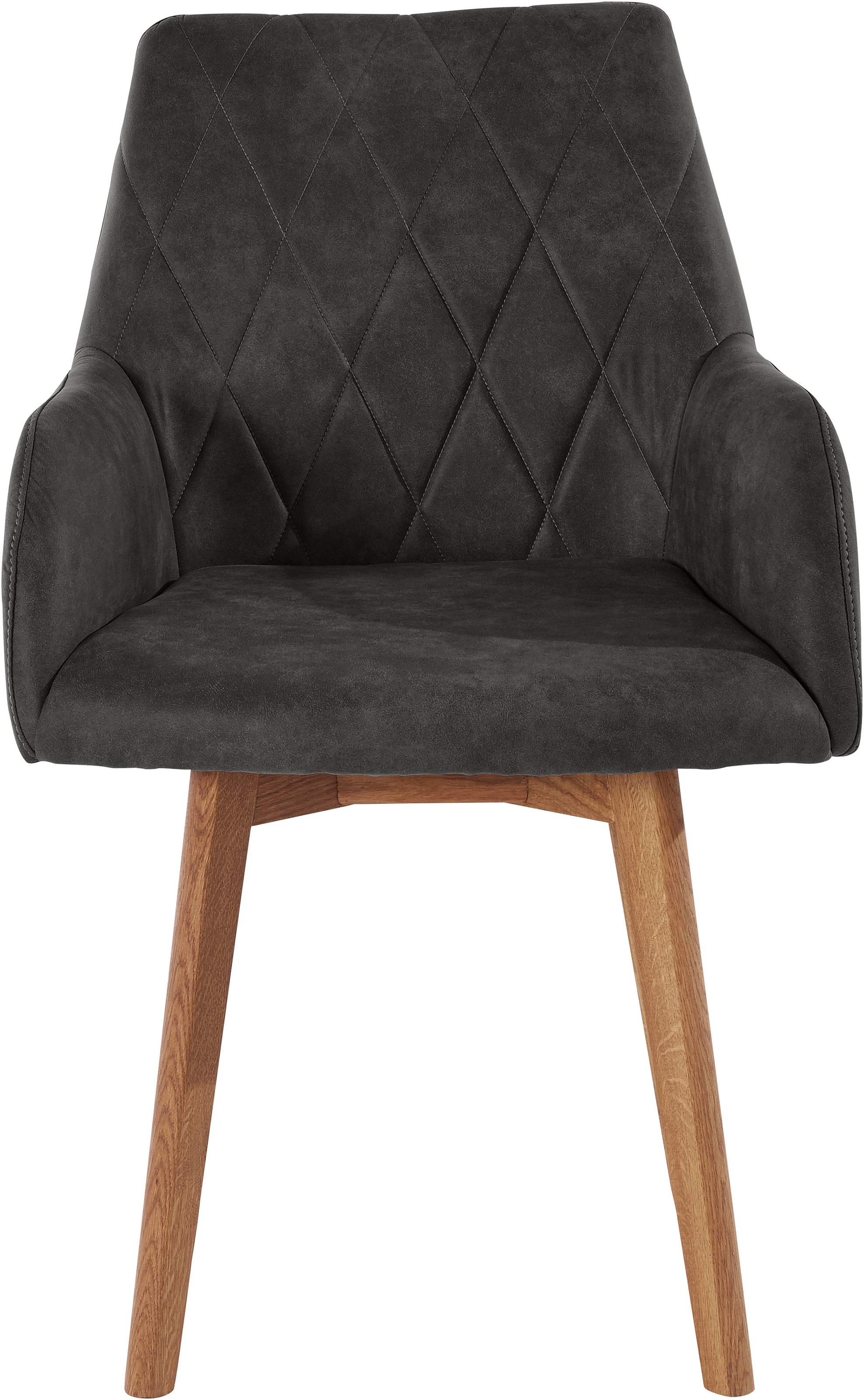 Thumbnail - Home affaire Esszimmerstuhl "Brest" (Set) 2 Stk.Armlehnstuhl in Leder oder Microfaser, Gestell Eiche Massiv geölt