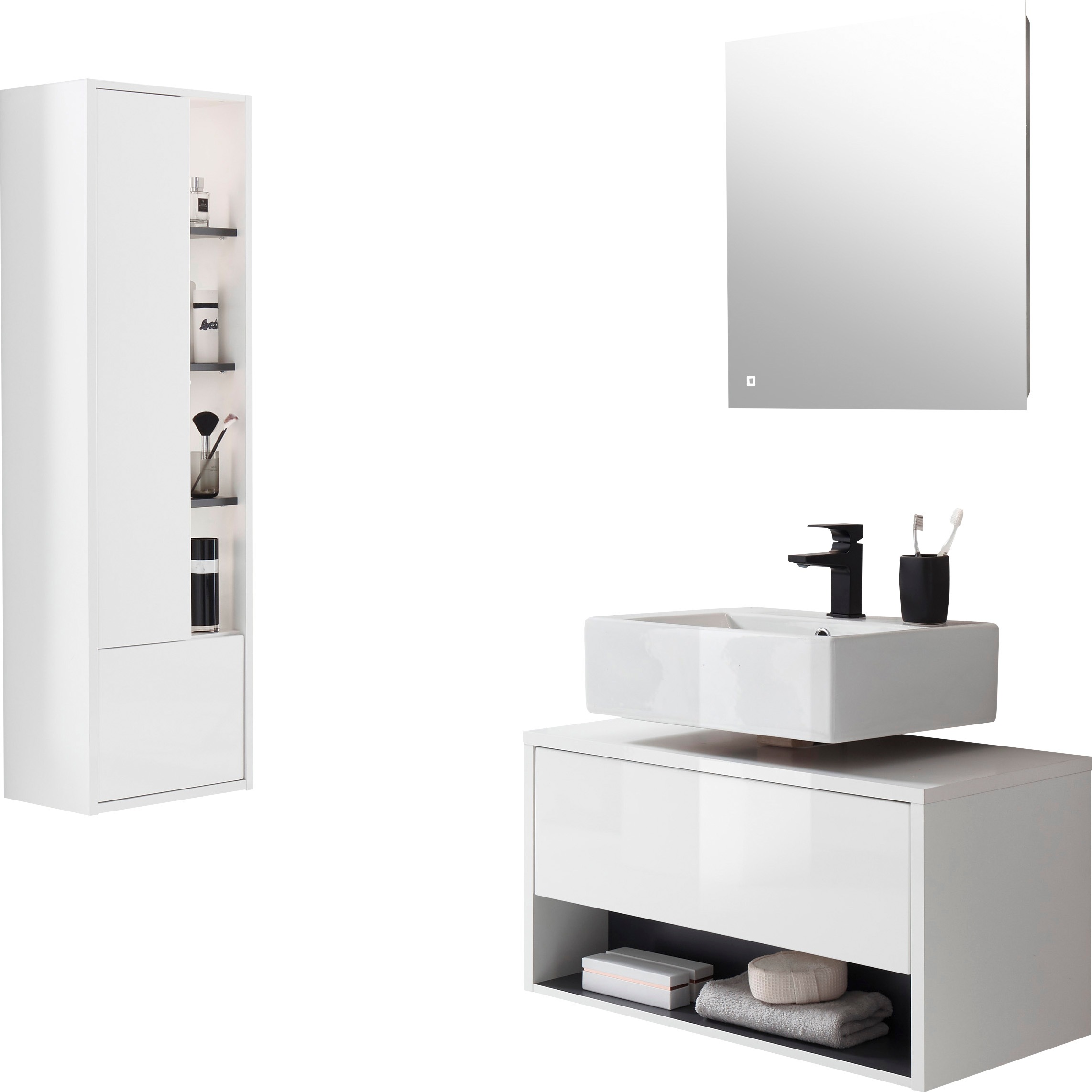 Home affaire Badmöbel-Set "Studio Line, Bad im modernen Design, 3-teiliges günstig online kaufen