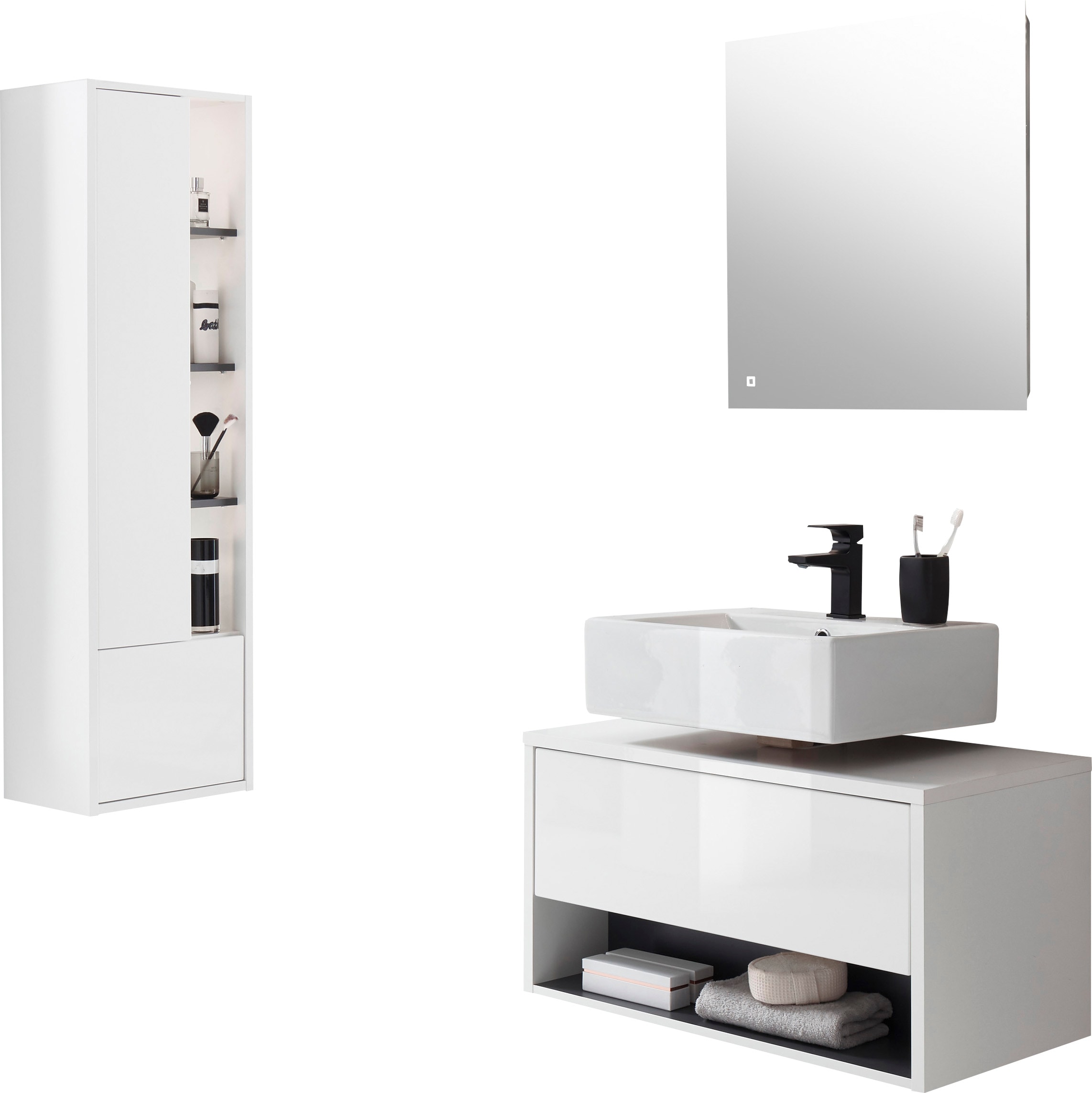 PLACES OF STYLE Badmöbel-Set "Studio Line, Bad im modernen Design, 3-teilig günstig online kaufen